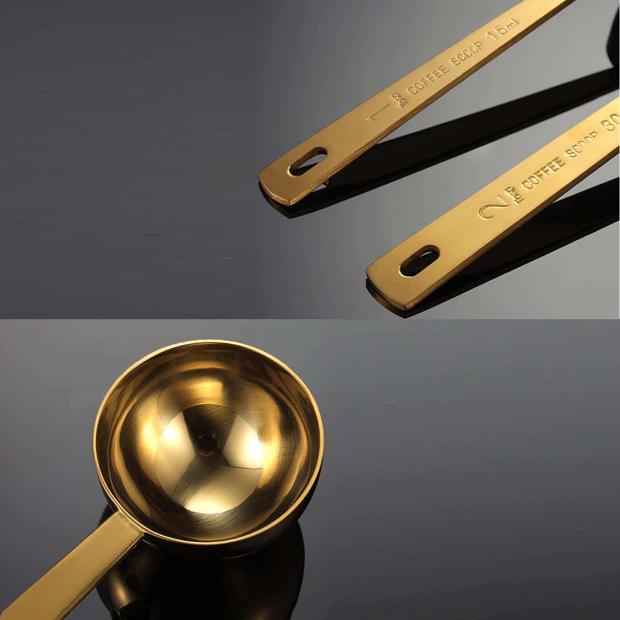 Premium Stainless Steel Coffee Scoop - 1 Tbsp Measuring Spoon for Ground Coffee, Tea, Sugar, Flour & Liquids - Long Handle Design for Easy Use - Perfect for Home, Office & Coffee Shops