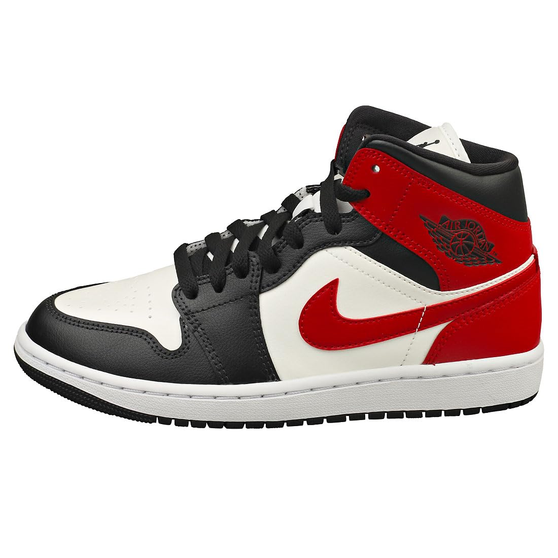 Jordan Women's Air 1 Mid Sneakers - Sail/Gym Red/Off Noir/White (BQ6472-160) - Size 11 - Perfect for Running, Gym Workouts & Casual Streetwear Fashion