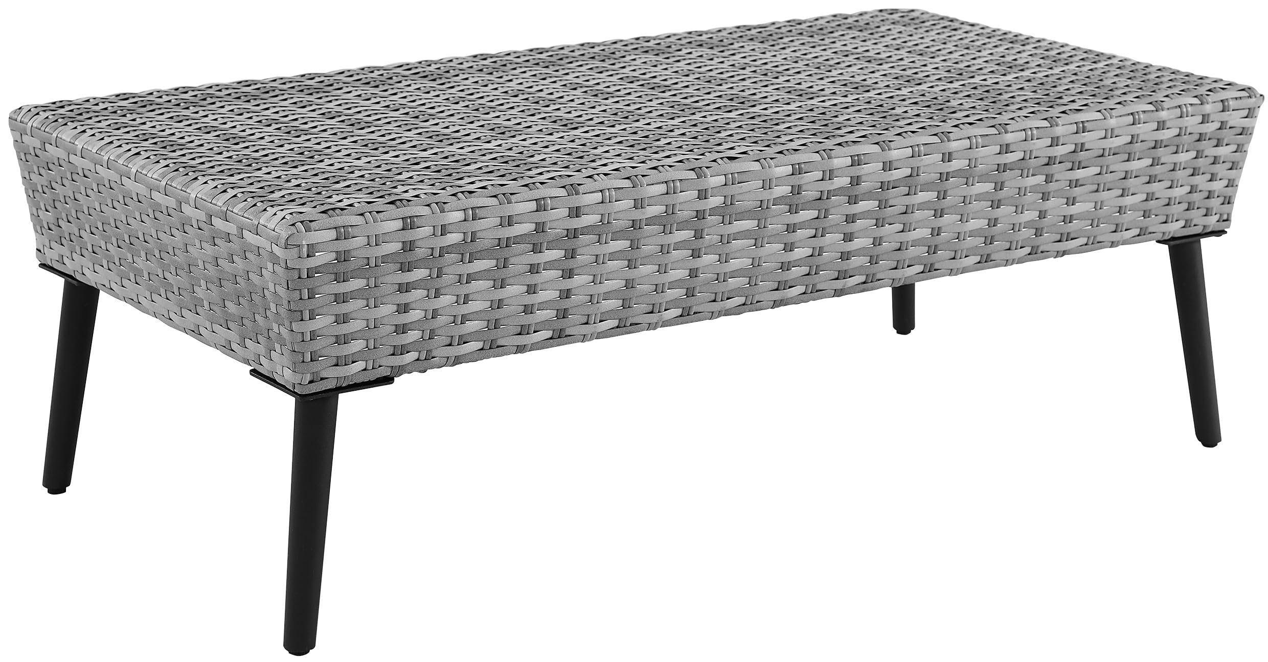 Crosley Richland 2-Piece Wicker Patio Set - Gray Outdoor Coffee Table & Loveseat for Porch, Garden, or Backyard Relaxation | Weather-Resistant Wicker Furniture