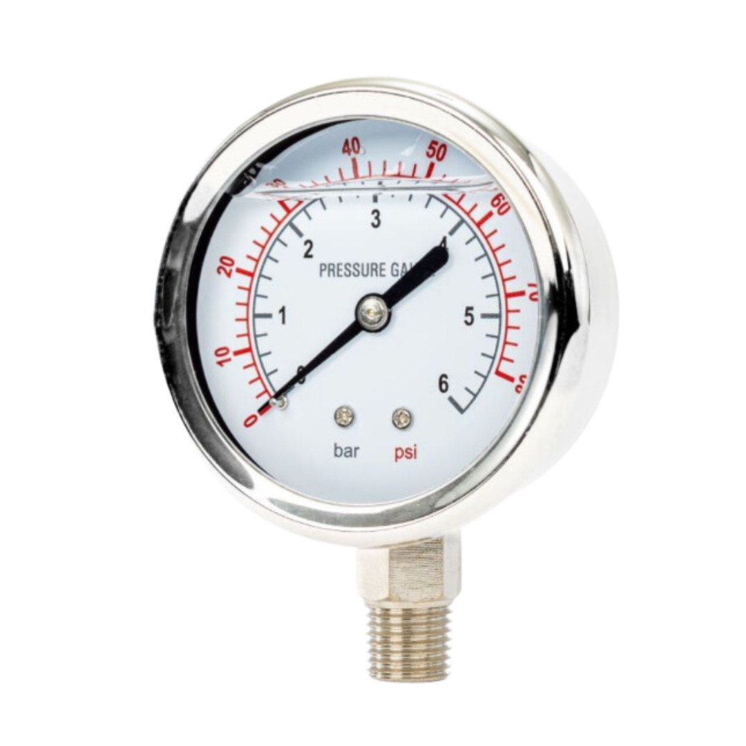 High-Quality Oil Filled Side Mount Pressure Gauge - Durable Industrial & Automotive Use for Hydraulic Systems, Pumps & Machinery