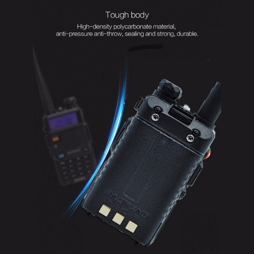 Baofeng UV-5R Dual Band Two-Way Radio [2 Pack] - 4W/1W Power, 128 Channels, Flashlight, VOX & Emergency Alert - Perfect for Outdoor Adventures, Emergency Preparedness & Security Teams
