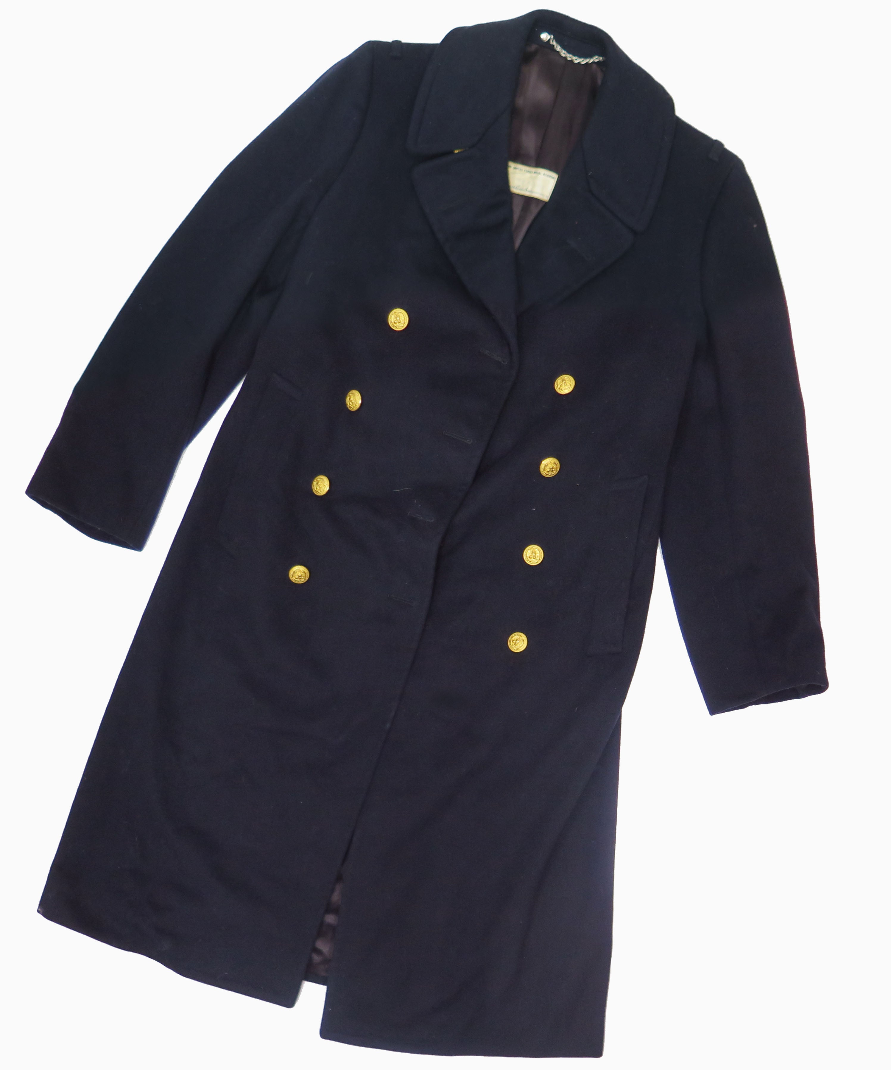 Vintage US Navy Peacoat Bridgecoat - US Naval Academy 1960s Small Long - Classic Military Outerwear for Winter & Formal Events