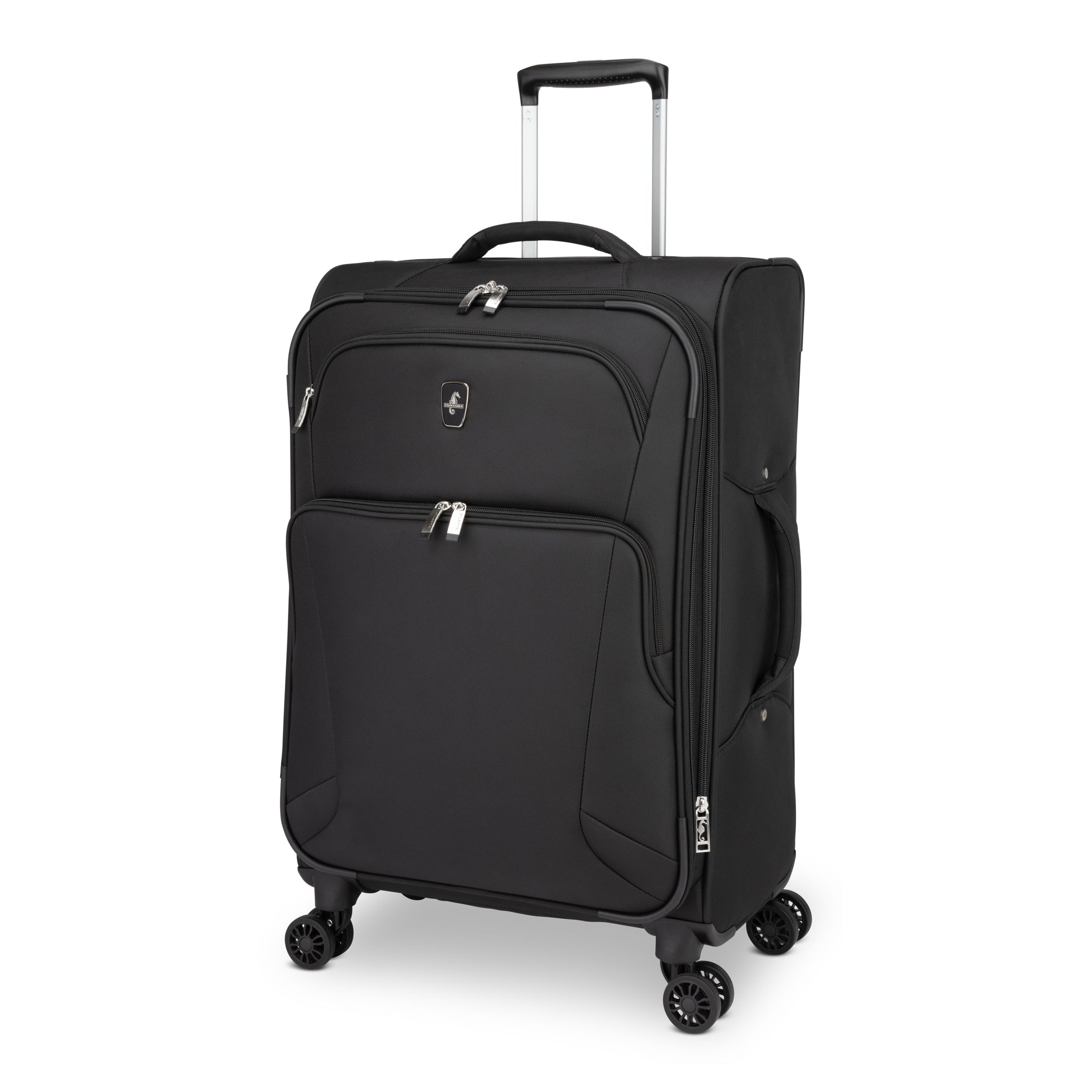 Atlantic Artisan III Spinner 3-Piece Luggage Set - Lightweight Expandable Suitcase with 360° Wheels for Travel, Business & Vacation (Black) - Perfect for Airplane Carry-On & Checked Bags