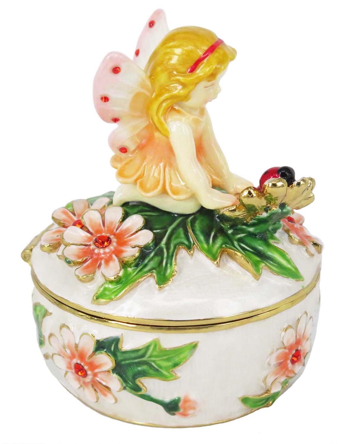 RUCINNI Crystal Jeweled Trinket Box - Gift for Women & Girls - Home Decor
