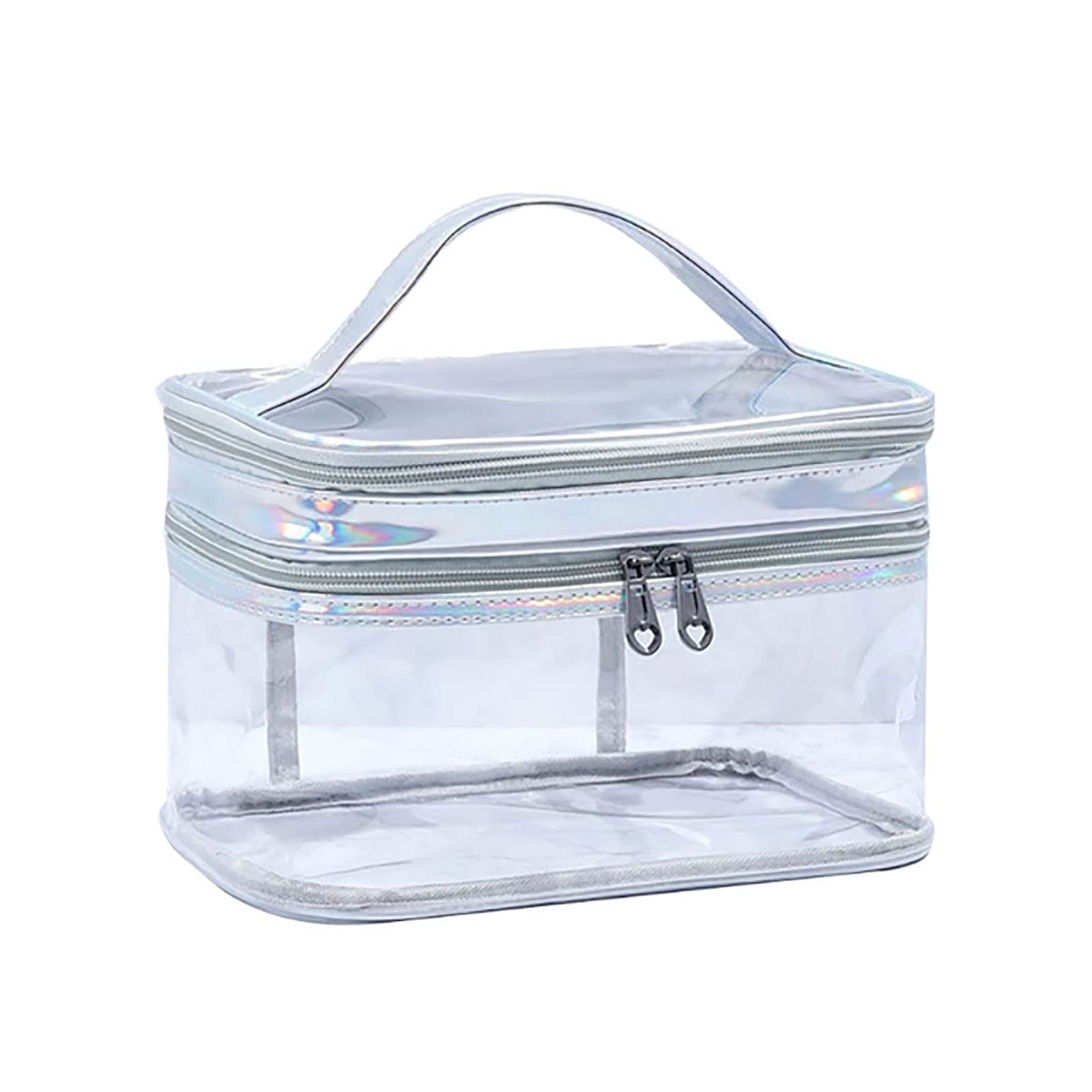 HKYMBM Clear Makeup Bags for Women & Men - Waterproof Translucent Cosmetic Bag with Zipper - Travel Toiletry Organizer for Accessories, Cosmetics, Jewelry - Perfect for Air Travel, Gym, Beach & Daily Use