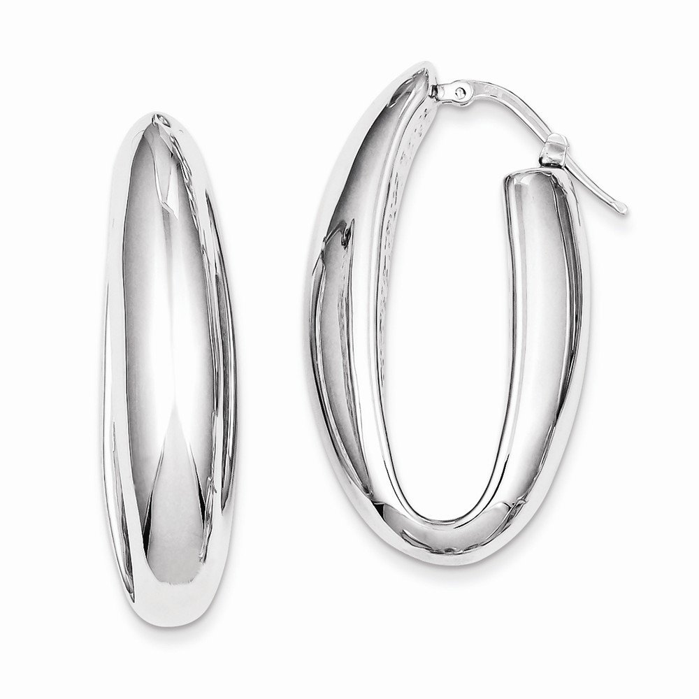 Sterling Silver Rhodium Plated Hollow Hoop Earrings for Women - Elegant Everyday & Party Jewelry Gift