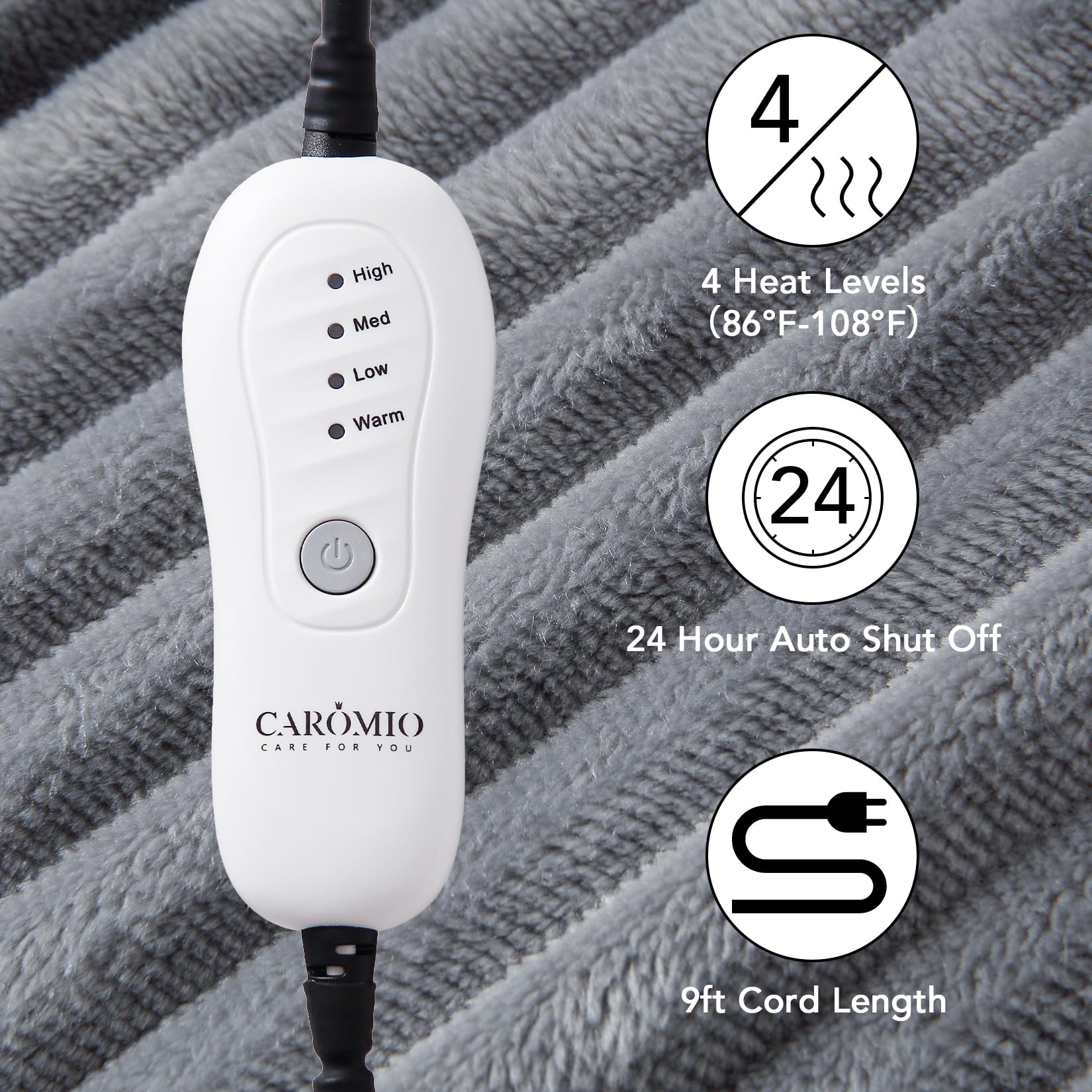 CAROMIO Pet Heating Pad for Cats & Dogs - Waterproof Electric Heated Mat with Auto Shut Off - Perfect for Indoor & Outdoor Use