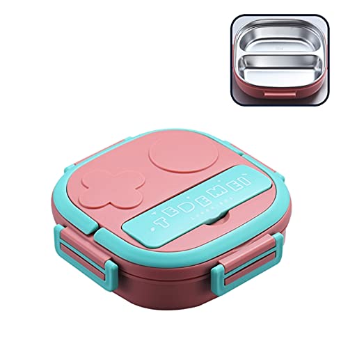Dsxnklnd Kids Stainless Steel Lunch Box with Cartoon Robot Design - 3 Compartment Bento Box for School, Picnic & Travel | Leak-Proof Food Storage Container
