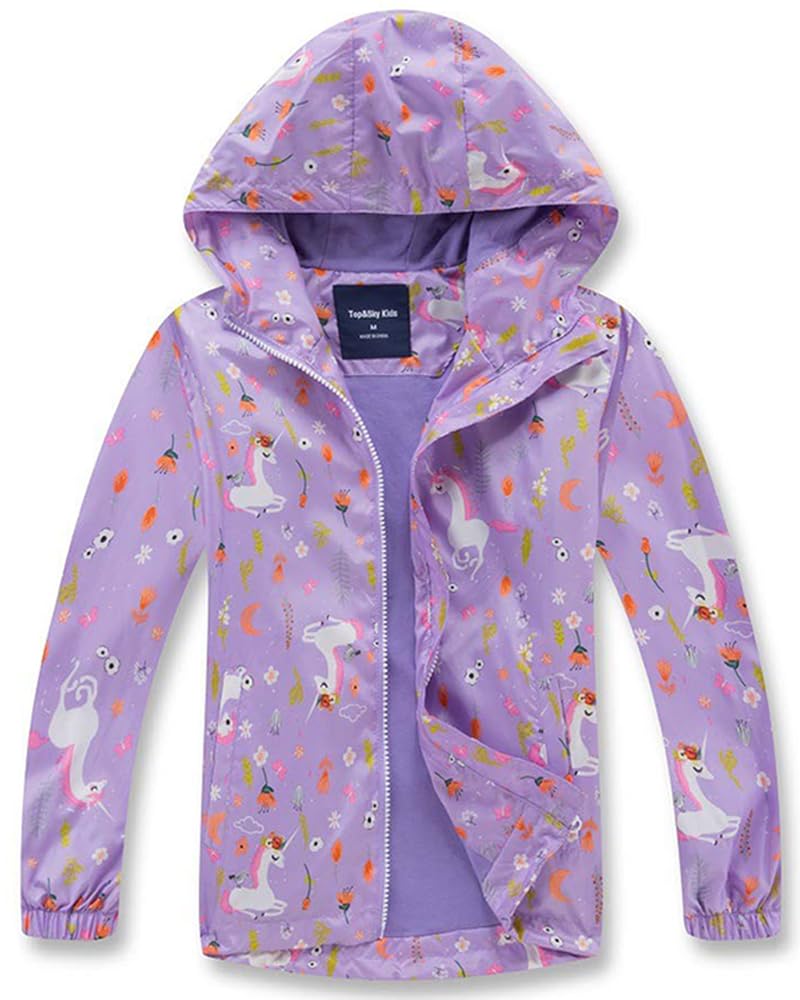 SHOOYING Kids Rain Jackets - Waterproof Windproof Hooded Jackets for Boys & Girls, Perfect for Outdoor Activities, School, and Travel