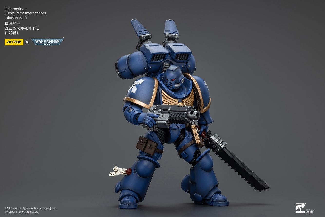 1/18 JOYTOY Warhammer 40K Ultramarines Jump Pack Intercessors Action Figure - Highly Detailed Collectible Miniature for Tabletop Gaming & Display