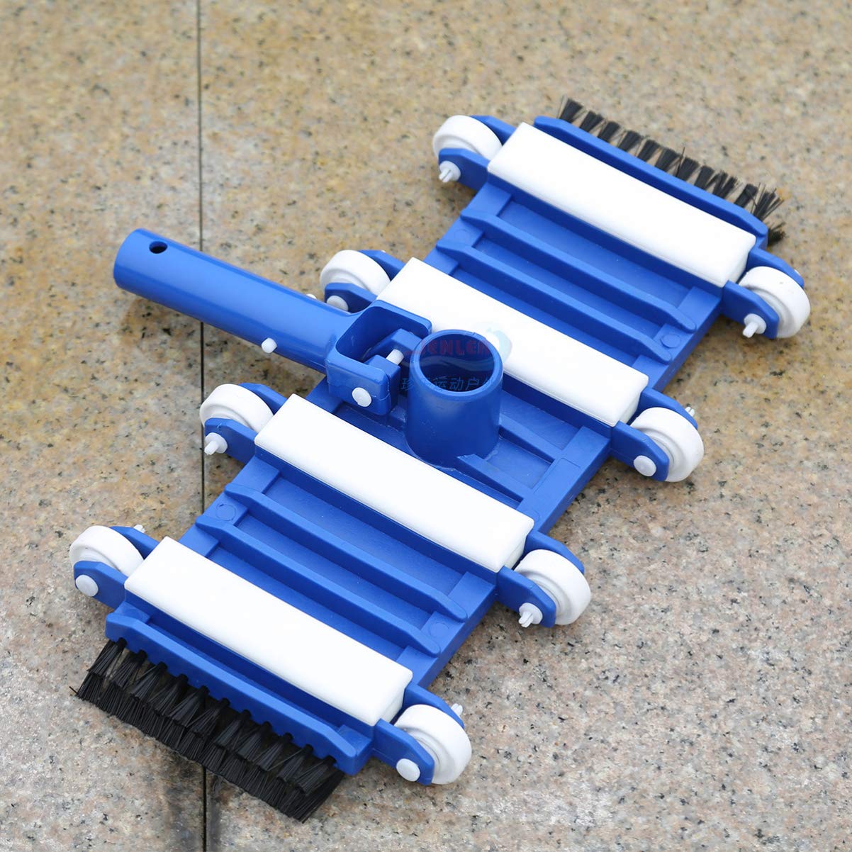 Happyyami Pool Vacuum Brush - Heavy Duty Swimming Pool Cleaning Tool with Telescopic Pole & Skimmer Net - Ideal for In-Ground & Above Ground Pools, Spas & Hot Tubs