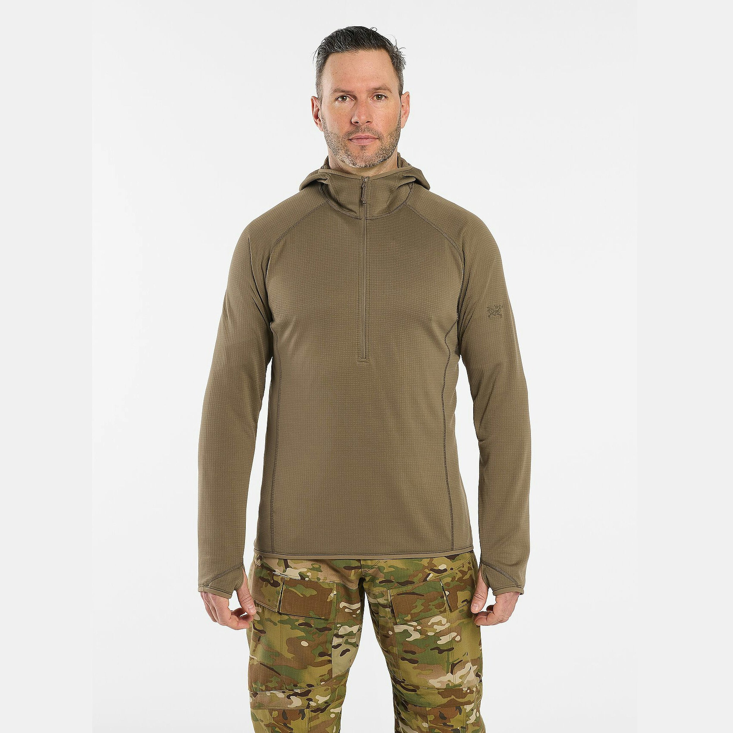 Arc'teryx LEAF Delta AR 1/2 Zip Neck Hoody for Men - Lightweight Mid Layer Fleece Jacket (Like New) | Hiking, Camping & Outdoor Activities