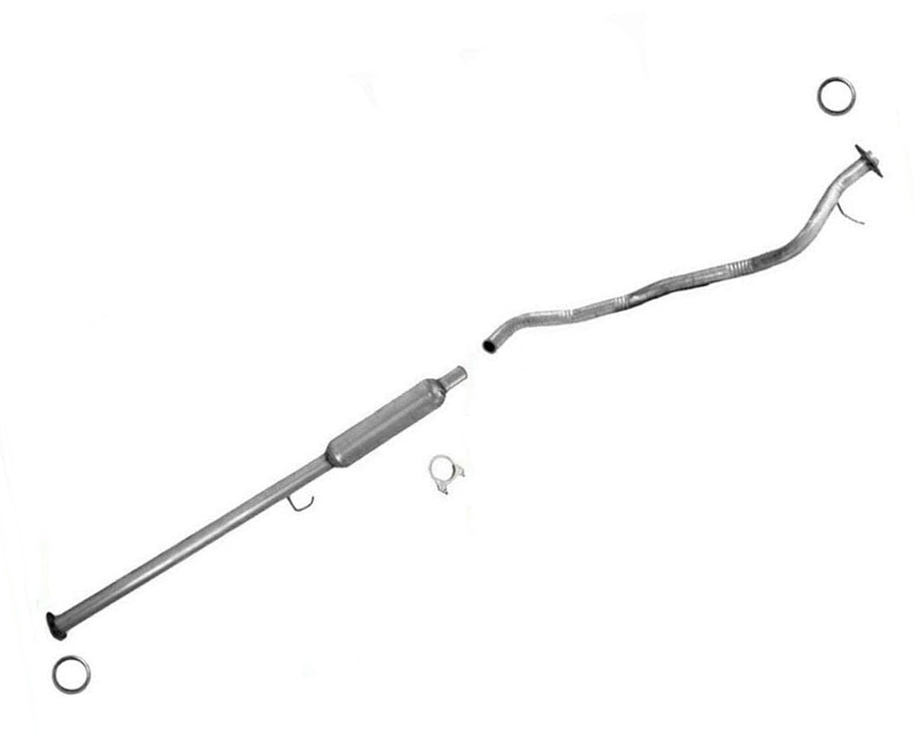 1997-2001 Honda CR-V Front Resonator Pipe & Rear Extension Pipe Replacement Set (2-Piece) - Compatible with 1998 1999 2000 Models - Perfect for Exhaust System Repair and Maintenance