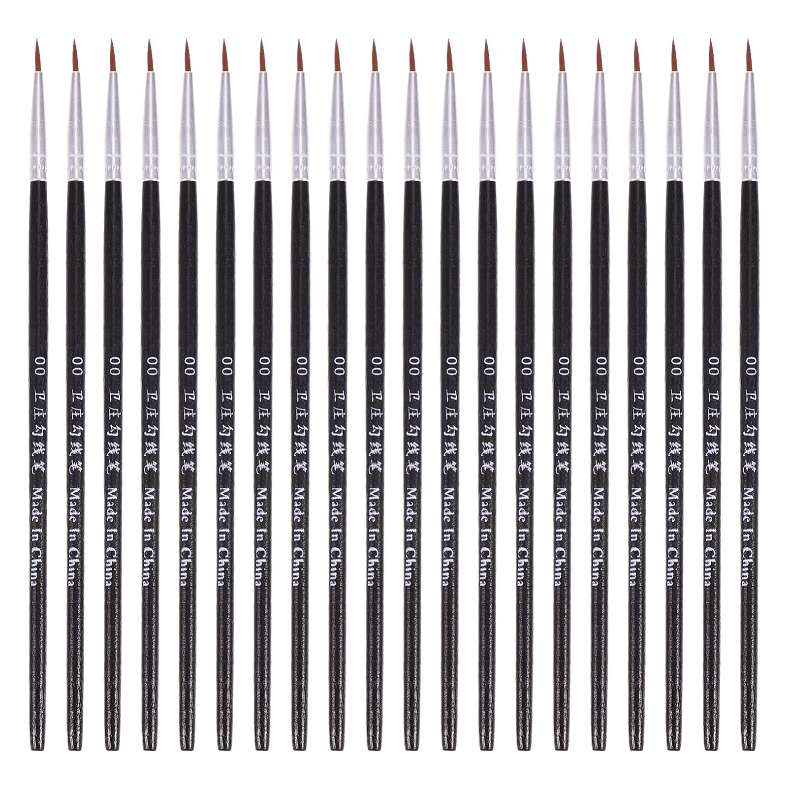 VICASKY 100Pcs Fine Detail Paint Brushes Set - Liner Brushes for Miniature, Acrylic, Watercolor, Oil Painting - Perfect for Face Nail Art & Scale Model Painting - Black Artist Brushes for Professional & Hobby Use