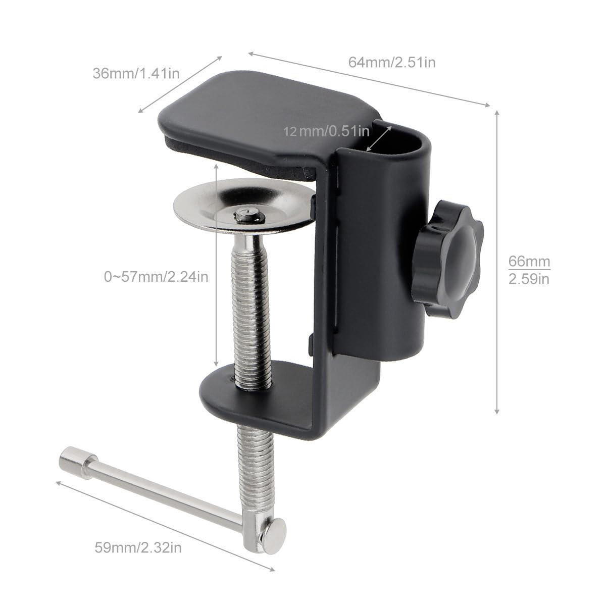 OriGlam Quick-Grip C Clamp - Heavy Duty Desk Clamp for LCD Monitor, Flash Desk & Lighting Fixtures - Adjustable Mount Holder Bracket for Office, Studio & Home Workspace (White)