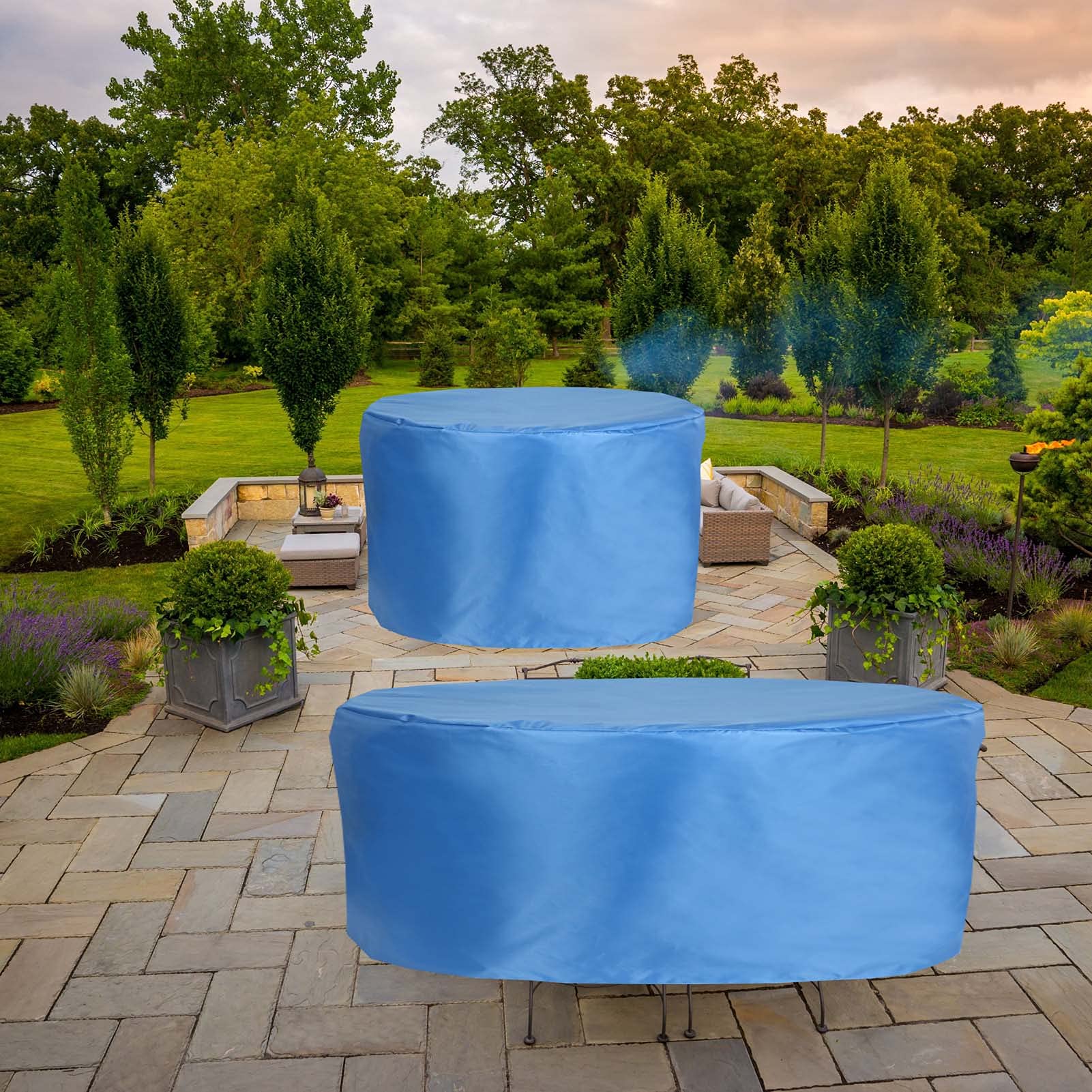 98x33 Inch Round Waterproof Patio Table Cover - Heavy Duty UV Resistant Outdoor Furniture Protection for Garden, Deck & Backyard - Perfect for All Seasons & Weather Conditions