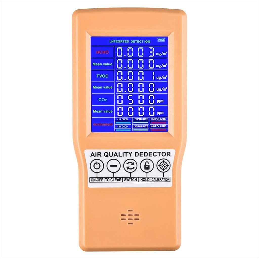 WJJ Portable Formaldehyde TVOC HCHO CO2 Air Quality Monitor - Indoor & Outdoor Gas Analyzer for Home, Office, and Car Air Pollution Detection