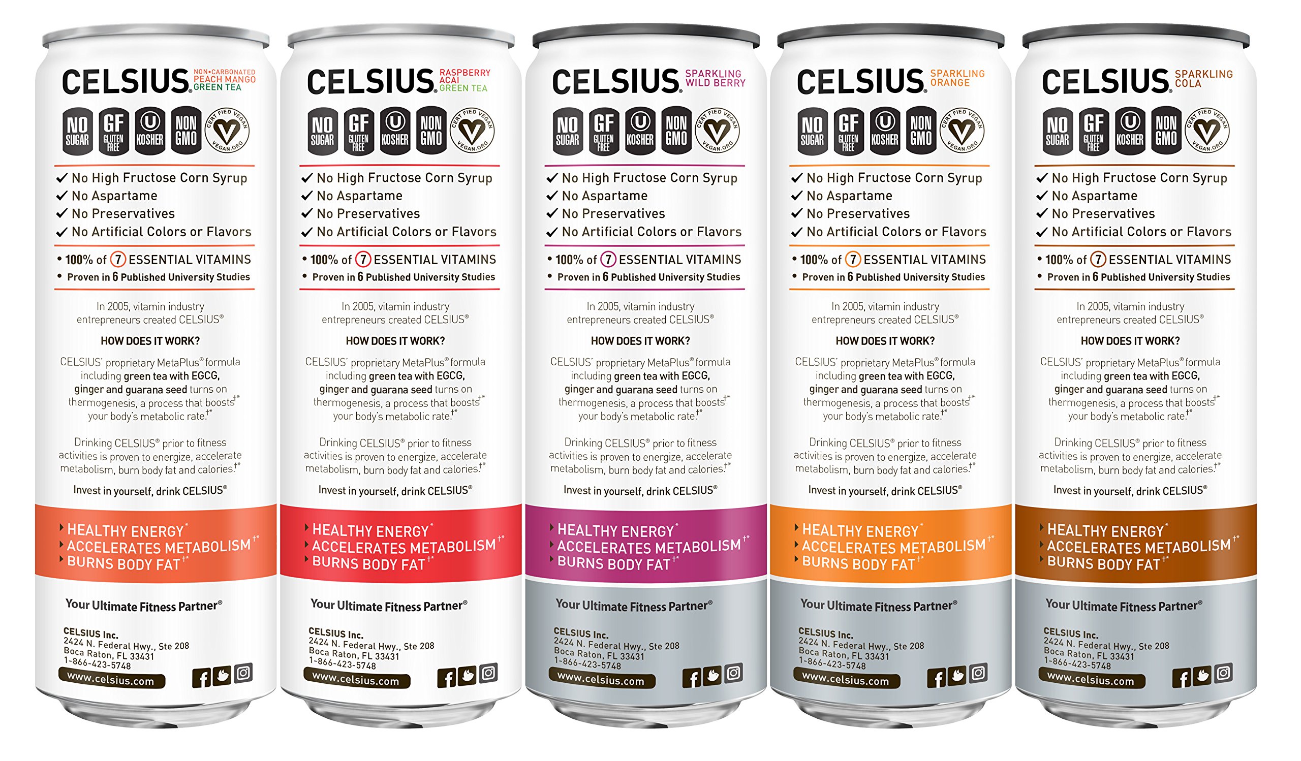 CELSIUS Fitness Drink Zero Sugar Variety Pack - 9 Flavors, 12 Slim Cans (12 Fl Oz Each) - Energy Boost for Workouts, Running & Active Lifestyle