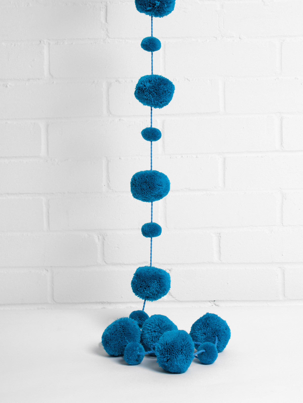 Teal Pom Pom Garland - Decorative Party Decor for Weddings, Baby Showers & Home Decor