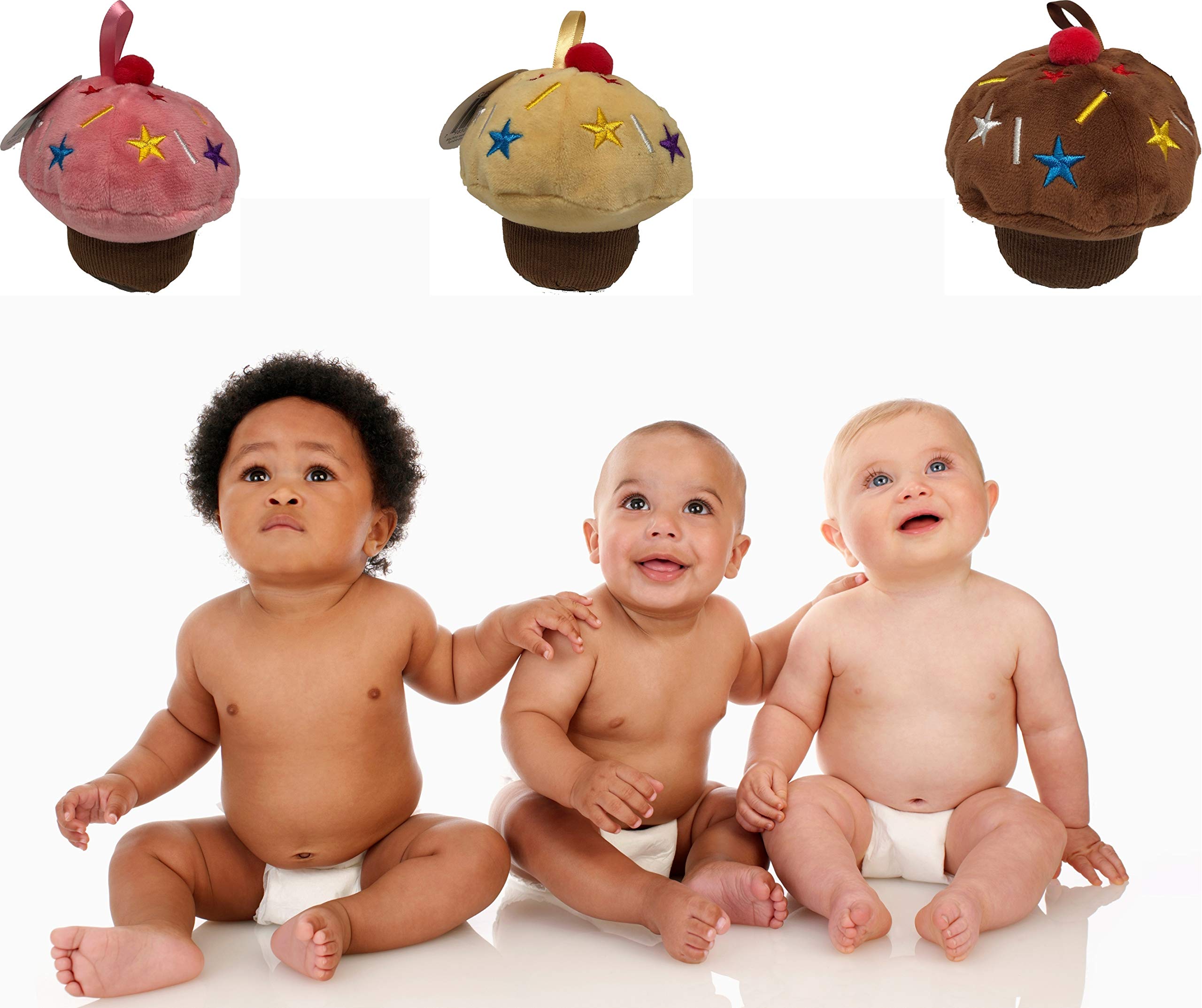 Chocolate Cupcake Baby Sensory Toy for Girls & Boys | Soft Stuffed Plush Toy for Toddlers & Infants | Washable & Portable Developmental Play Toy for 6-12 Months | Perfect for Nursery, Daycare & Travel Playtime