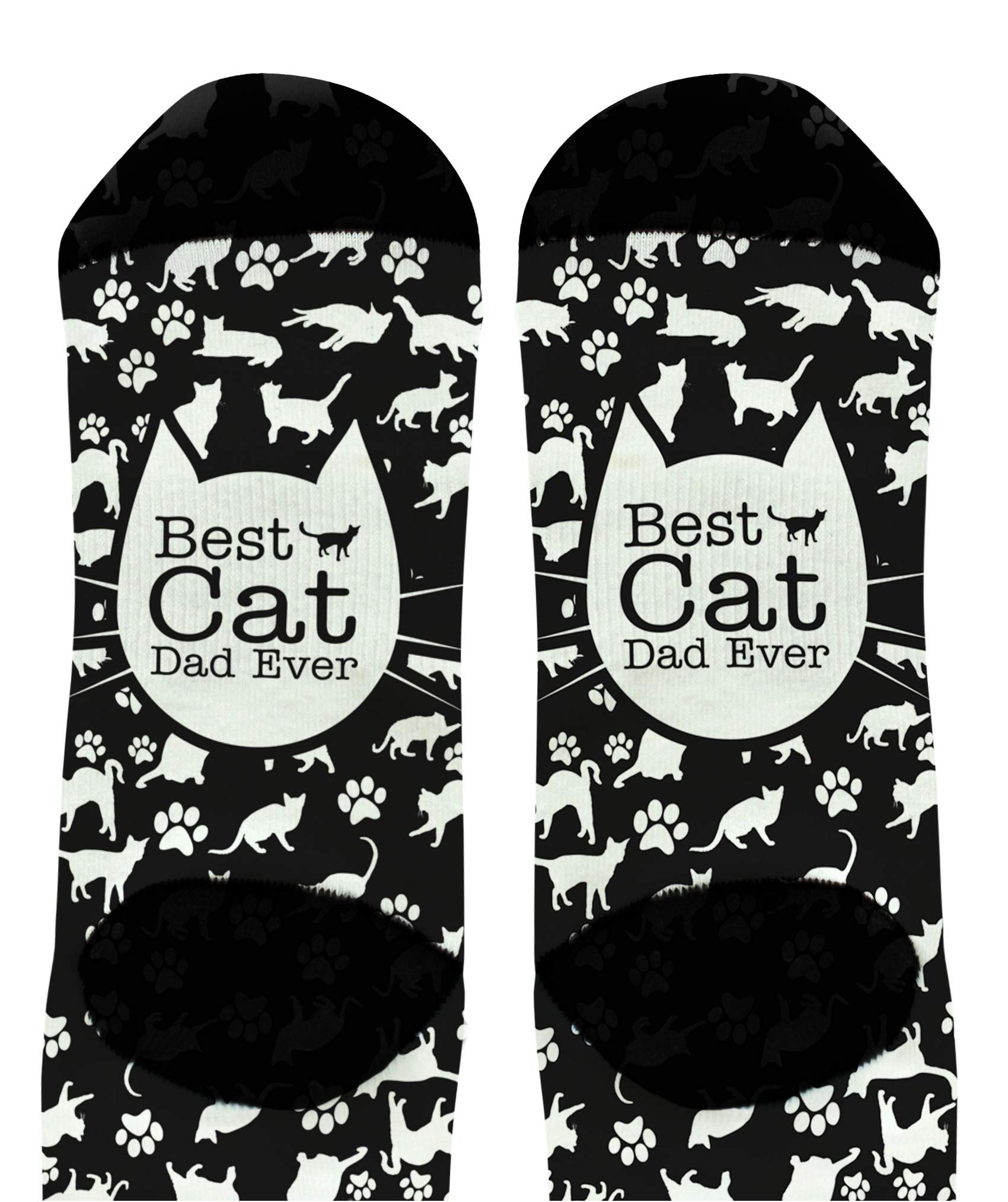Best Cat Dad Ever Socks - Funny Cat Gifts for Men & Cat Lovers - Novelty Crew Socks for Father's Day, Birthday & Christmas Presents