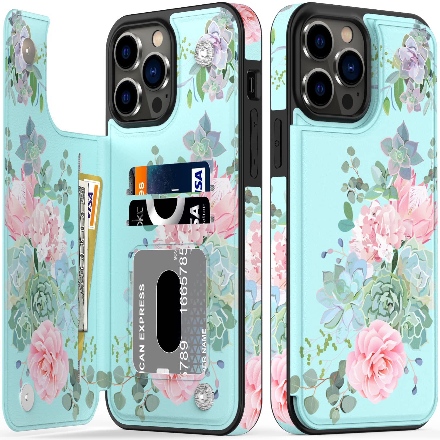 Premium Leather Wallet Case for iPhone 13 Pro 6.1