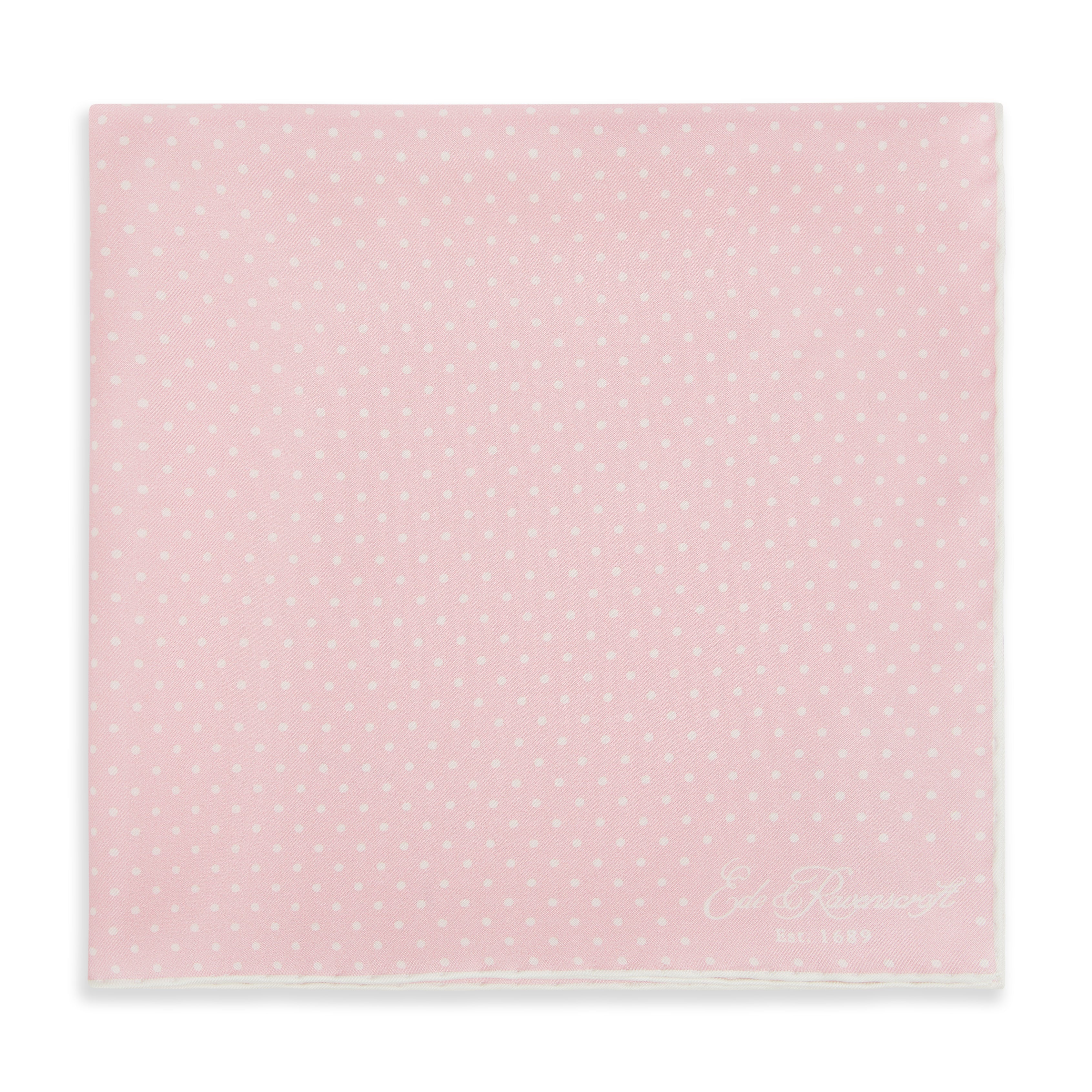 Elegant Pink and White Micro Spot Printed Silk Pocket Square for Men - Perfect for Weddings, Formal Events & Business Attire