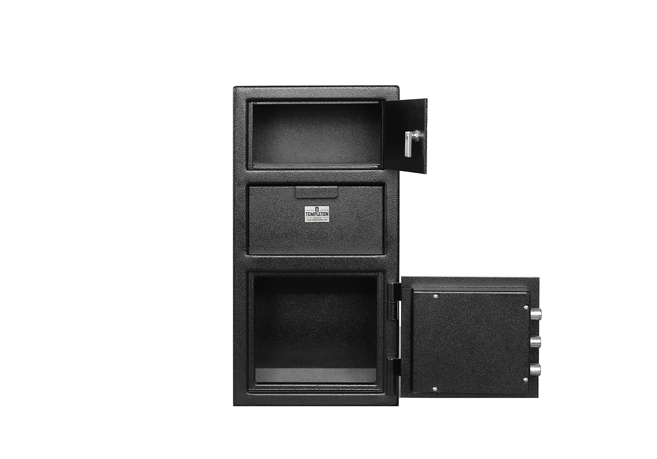 Templeton Standard Depository Drop Safe & Lock Box - Electronic Keypad Combination Lock with Backup Key, Anti-Theft Security (1.5 Cubic Feet, Black) - Ideal for Home, Office & Retail Cash Storage