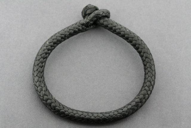 Braided Leather Bracelet for Men & Women - Tubular Design, Adjustable Black Leather Wristband - Perfect for Casual Wear, Gifts & Everyday Fashion Accessories