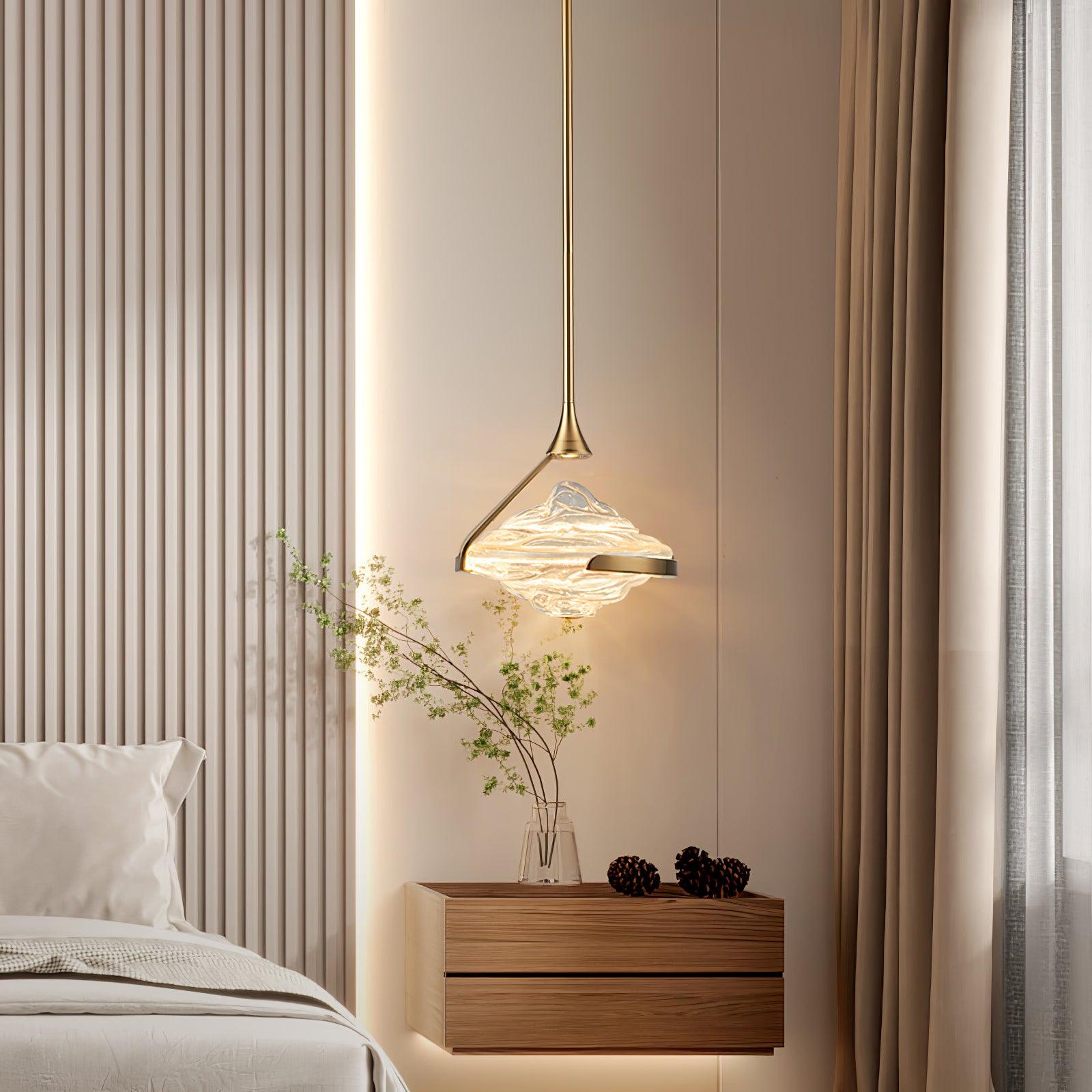 Elegant Diamond Crystal Pendant Lamp - Modern Chandelier Lighting for Dining Room, Bedroom, and Living Room Decor