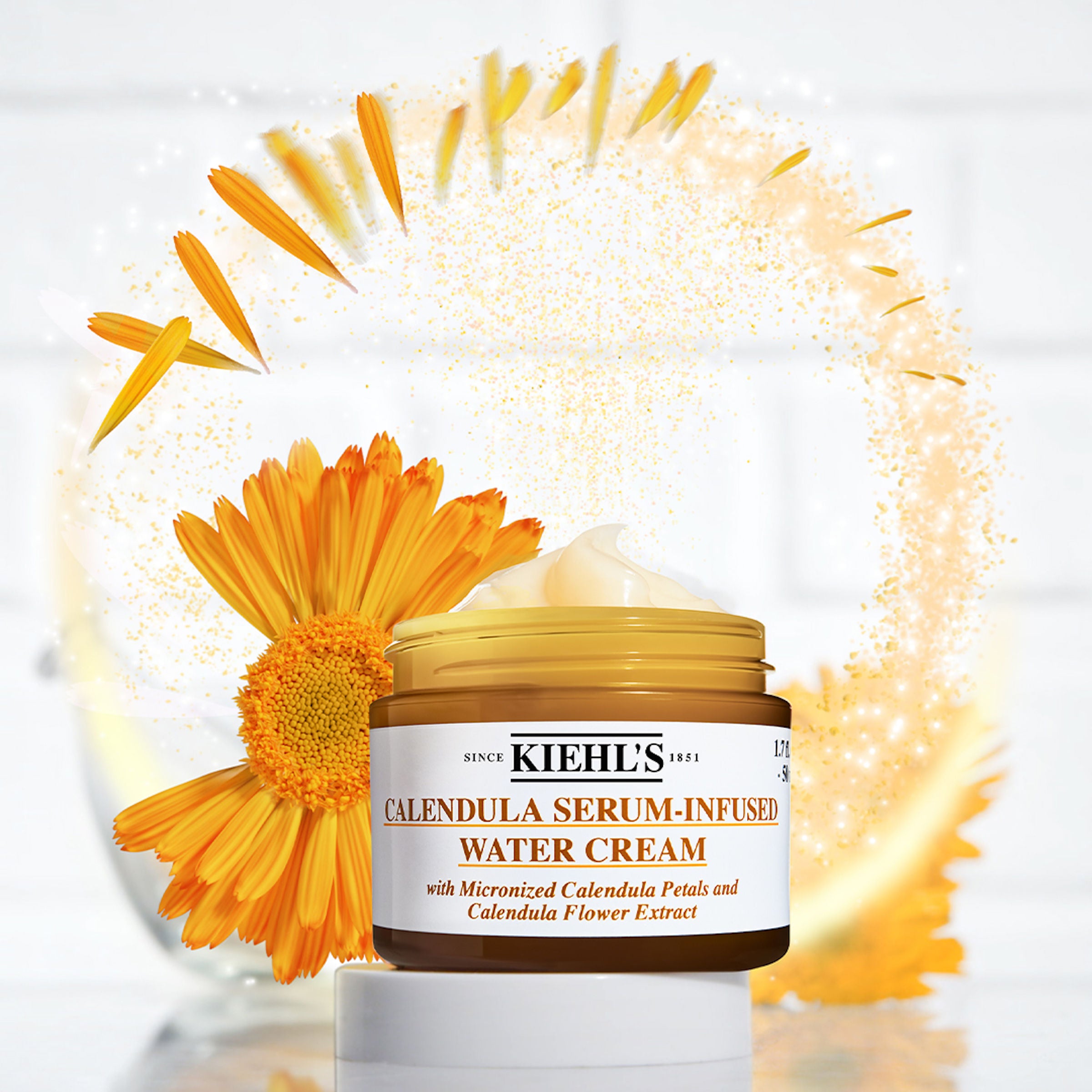 Calendula Serum Infused Water Cream - Hydrating Face Moisturizer for Dry & Sensitive Skin | Day & Night Use for Glowing Complexion | Perfect for Skincare Routine & Travel