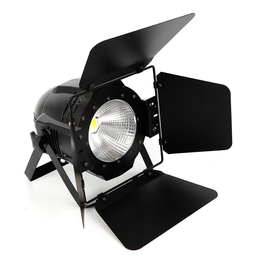 200W COB 2-in-1 LED Stage Par Light & Blinder - DMX-512 DJ Lighting with Barn Doors (Warm White & Cold White) for Stage, Party, Concert, Wedding, Church, Theater & Photo Studio - Perfect for DJ Shows, Live Performances and Event Lighting