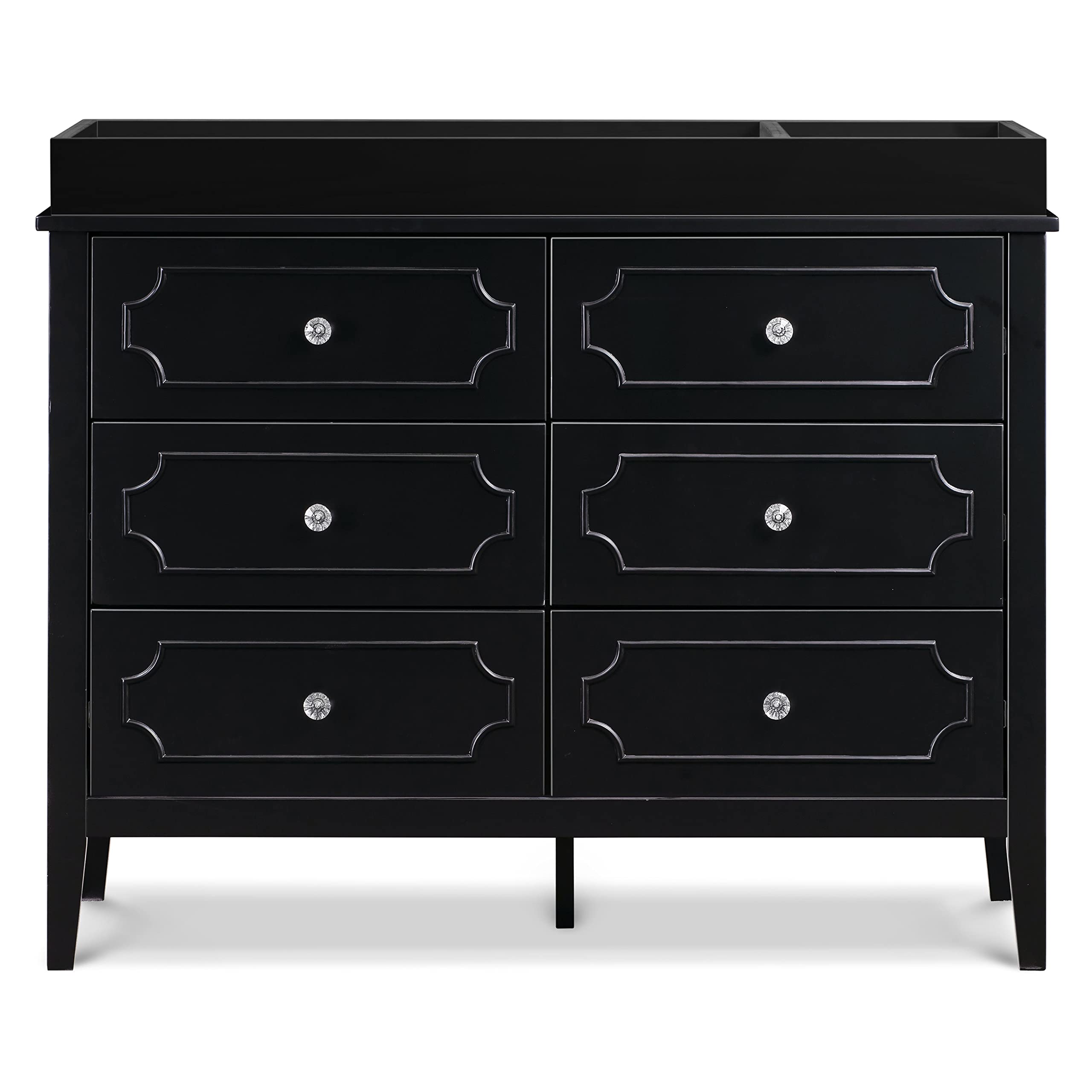 DaVinci Chloe Regency 6 Drawer Dresser in Ebony Finish - Stylish Bedroom Storage Furniture for Home Organization & Nursery Decor