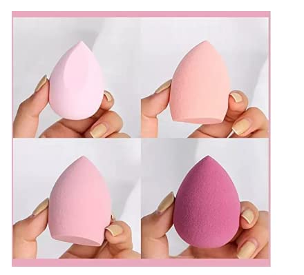 4-Piece First Beauty Blender Sponge Set with Storage Box - Premium Makeup Cosmetic Puff for Foundation & Powder Application (Multicolor) - Perfect for Professional Makeup Artists & Home Beauty Routines