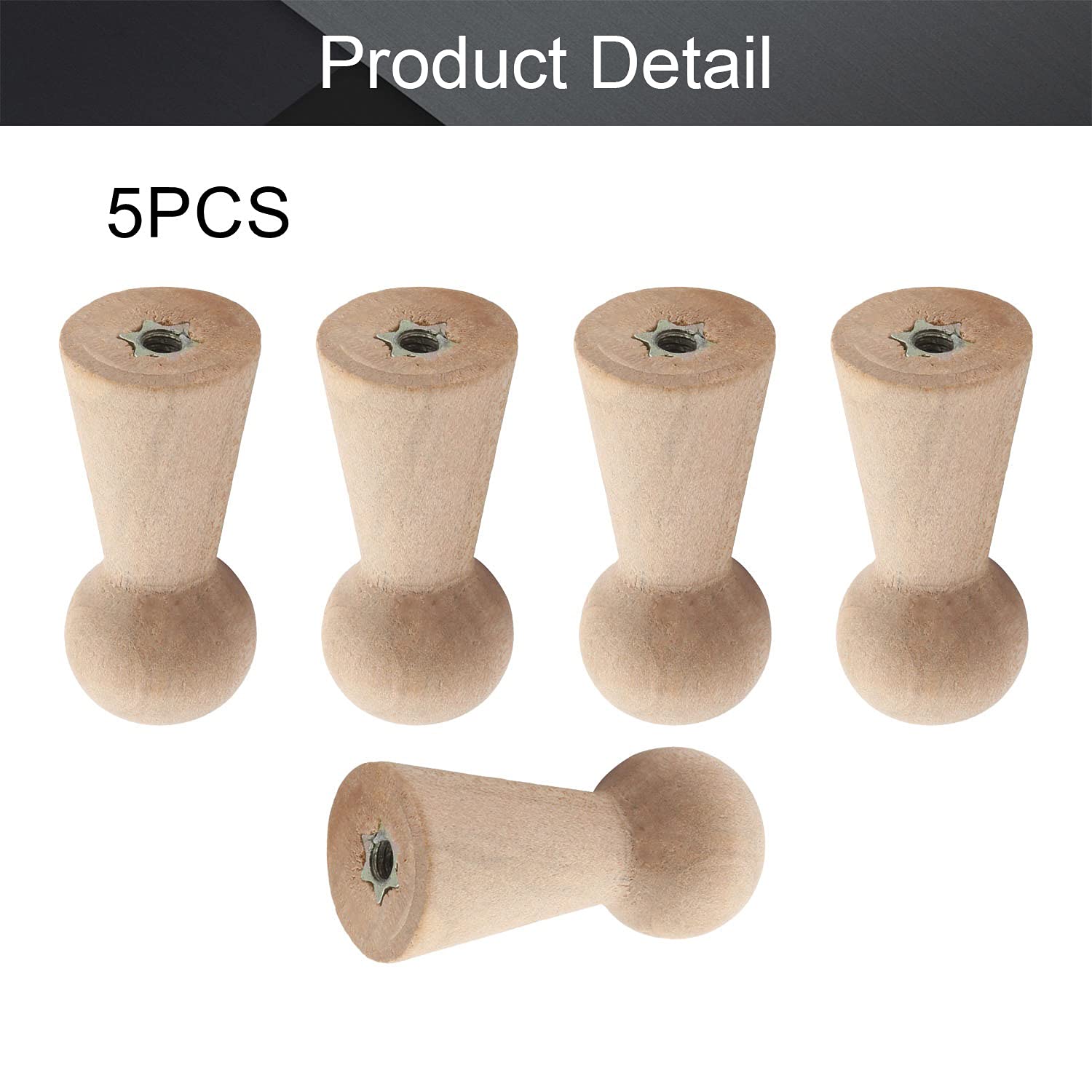 Vintage Wooden Coat Hooks Wall Mount - Handmade Single Organizer Hangers, Pack of 5 - Perfect for Entryway, Bedroom, Bathroom & Closet Organization