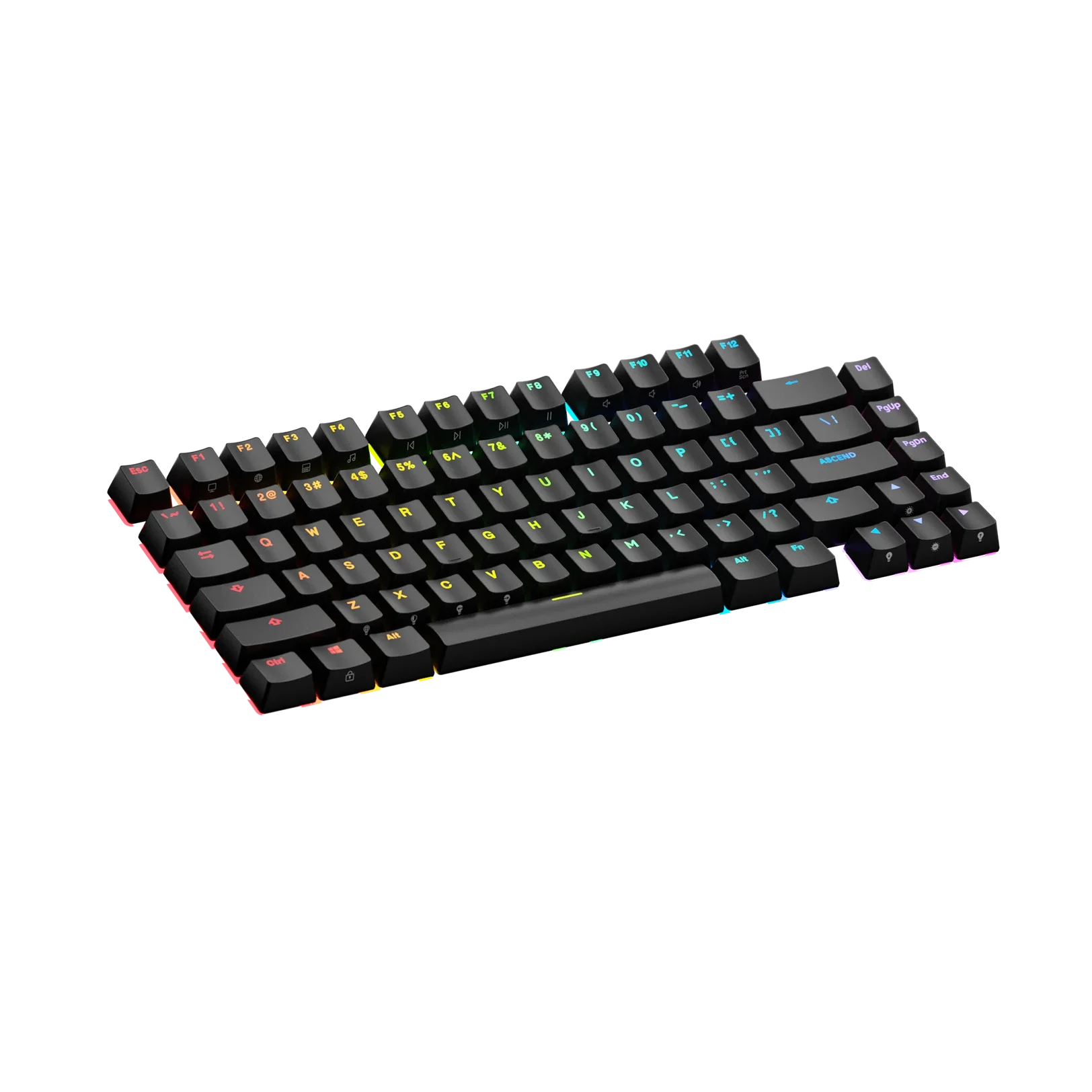 Backlit Black Keycaps for Mechanical Keyboards - US Layout - Perfect for Gaming & Typing in Low Light