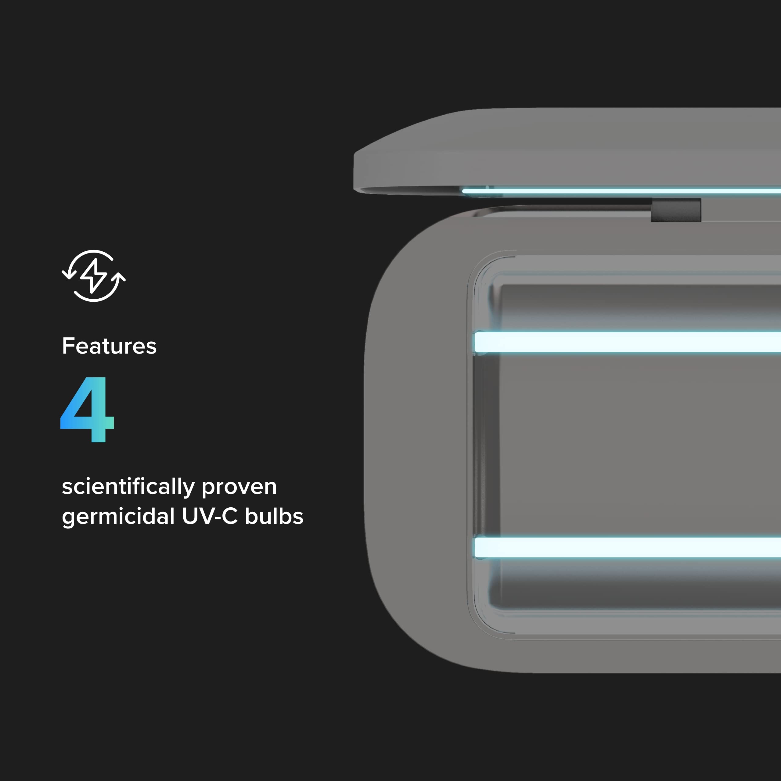 PhoneSoap Pro UV Smart Phone Sanitizer & Universal Charger | Clinically Proven 360° UV-C Disinfection for Phones, AirPods, Keys | Wireless Charging Station | Ideal for Home, Office & Travel Use (White)
