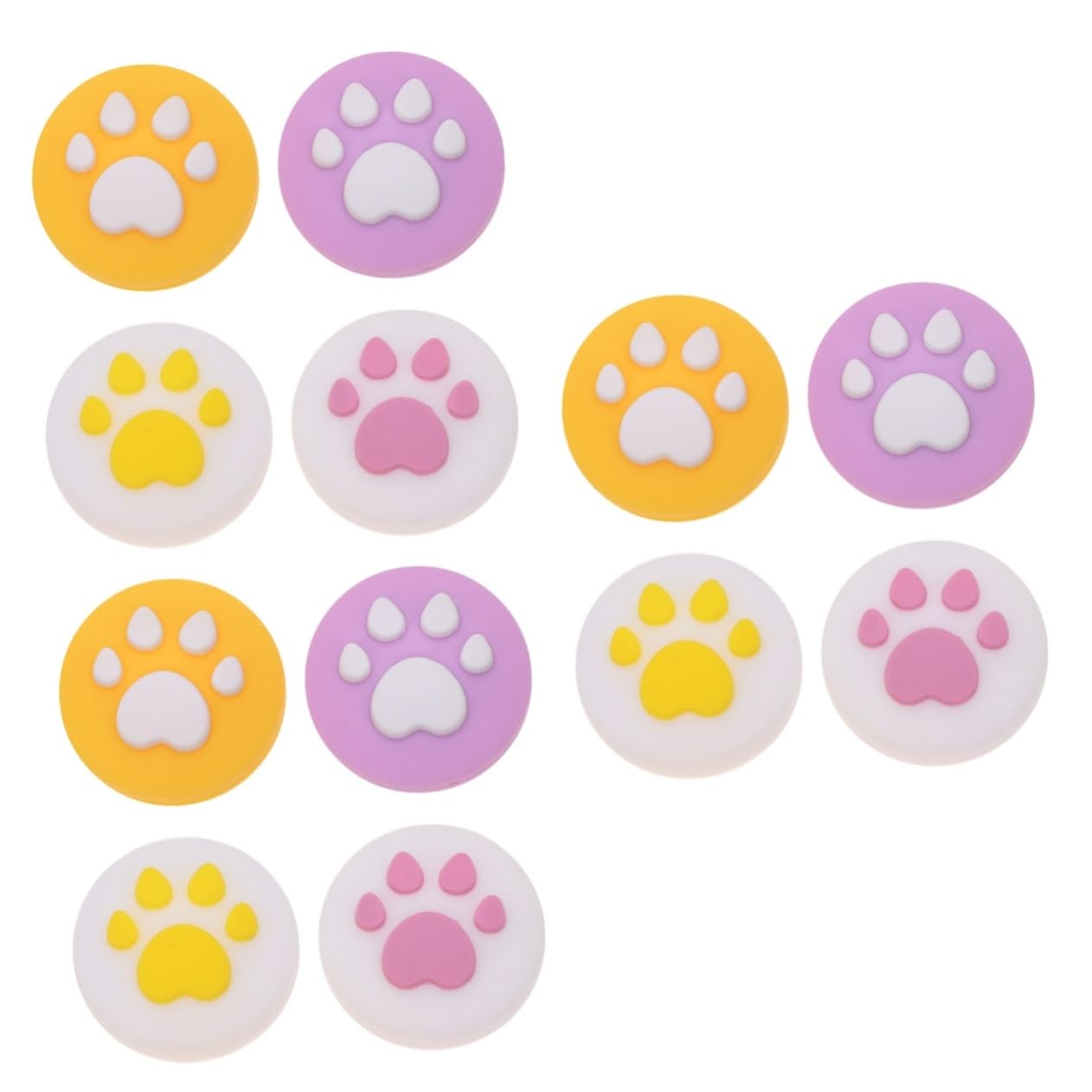 12 Pcs Silicone Joystick Thumb Grips - Cat Paw Design Non-Slip Controller Caps for Gaming Consoles (PS5, Xbox, Switch) - Perfect for Long Gaming Sessions & Enhanced Grip Comfort