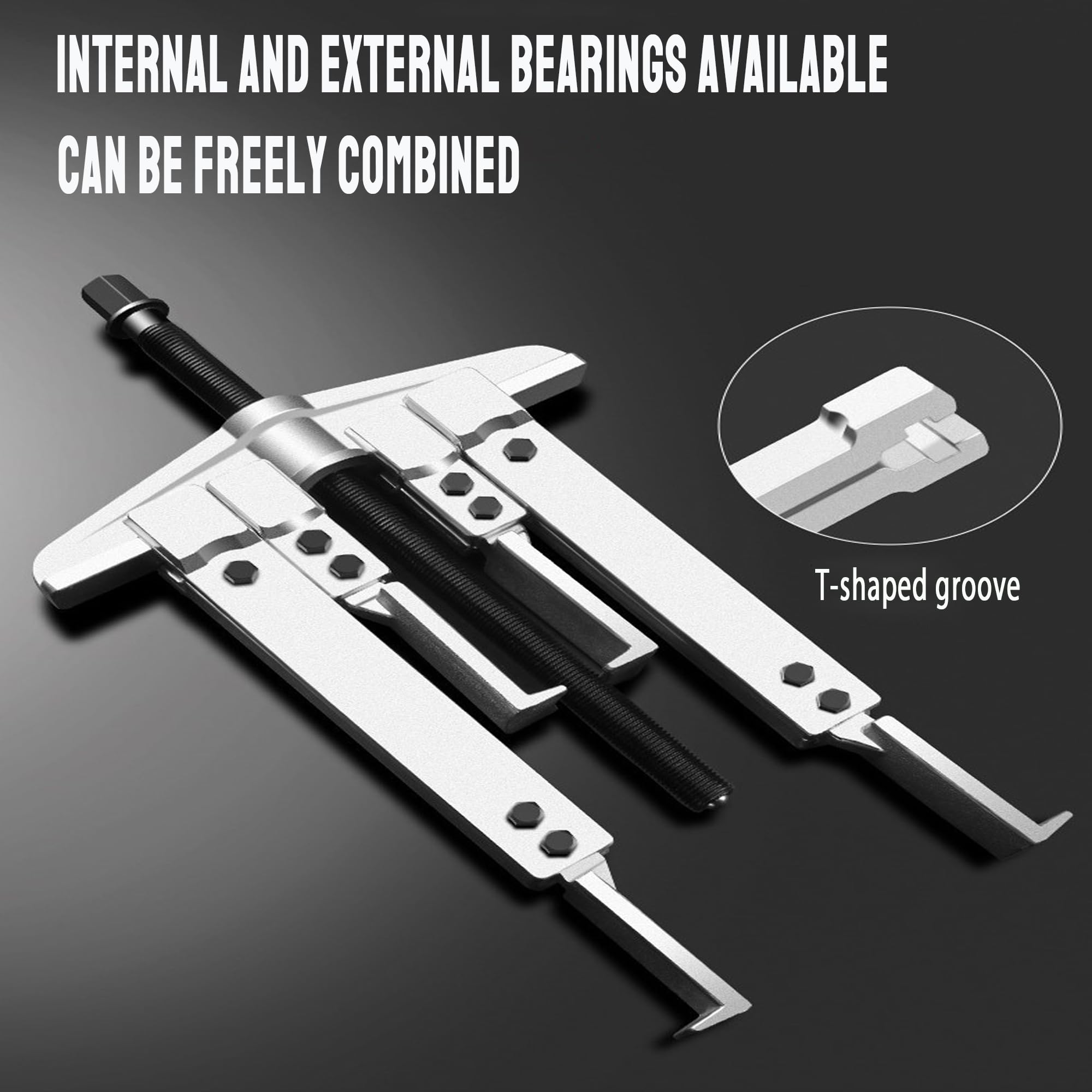 3 in 1 Heavy Duty Bearing/Pulley Puller Kit - Cr-V Steel Gear Puller Tool for Bearing, Gear, Pulley & Flywheel Removal - Professional Automotive Repair Tool for Mechanics & DIY Enthusiasts