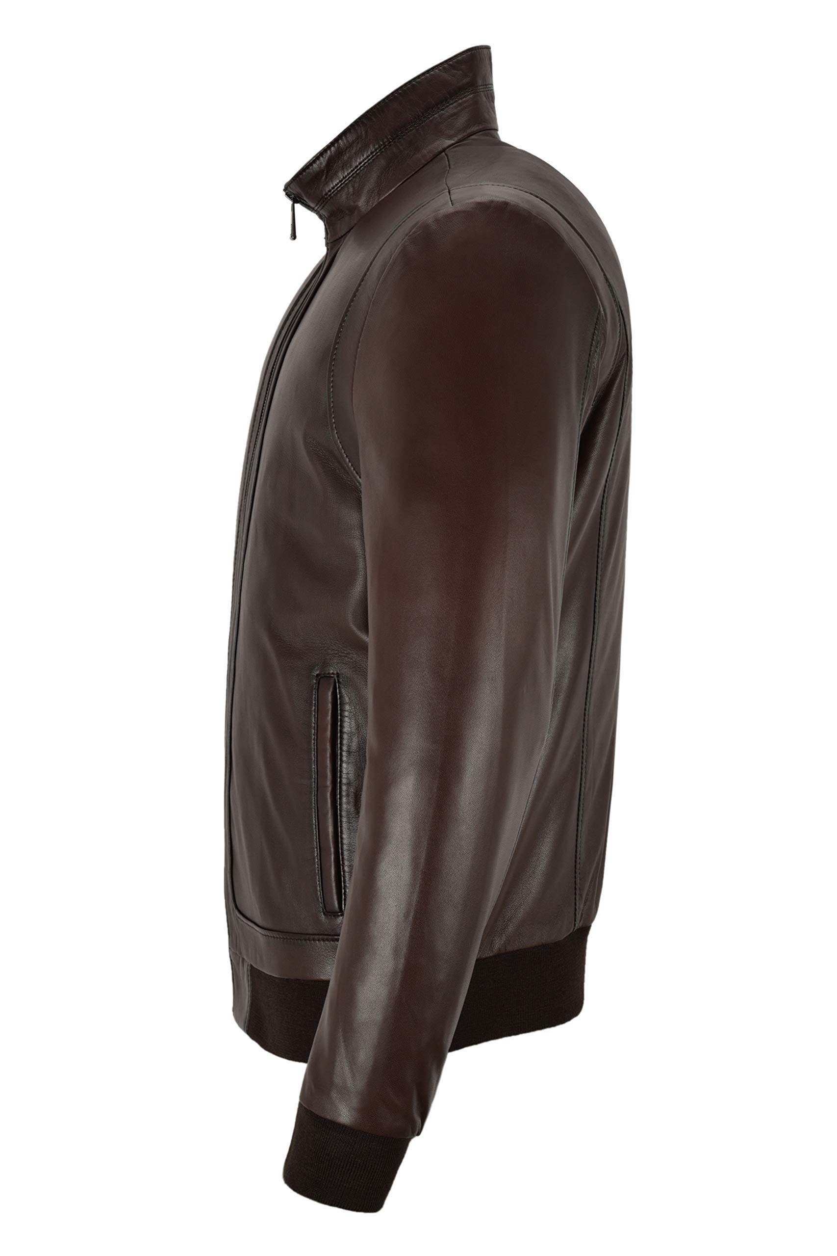 Men's Brown Italian Lambskin Racer Leather Jacket - Semi Veg Tanned Casual Biker Jacket for Men | Perfect for Motorcycle Riding, Night Out & Fashion Statement