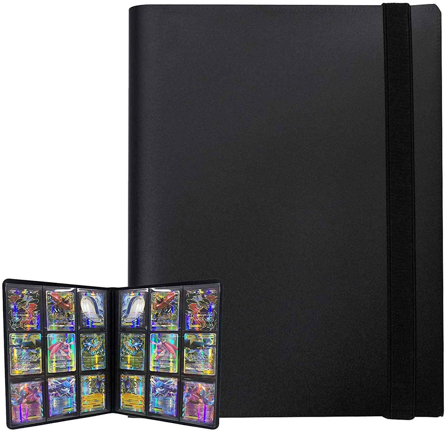 PKMLIFE 9-Pocket Trading Card Binder with Sleeves - Holds 360 Cards for Yugioh, MTG, Baseball, Hockey & Sports Cards | Premium Collection Storage Protection (Black) | Perfect for Card Collectors, Tournaments & Organized Play