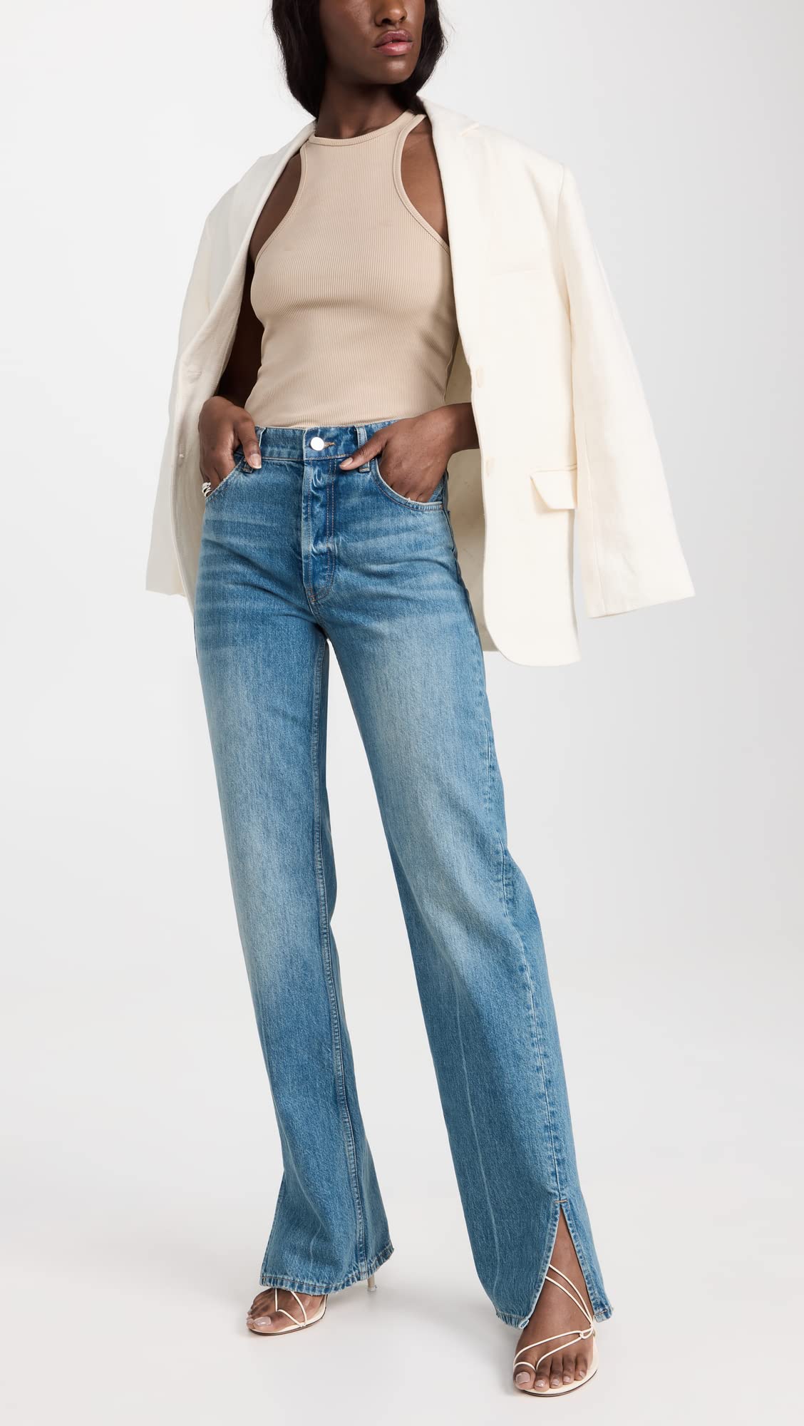 ANINE BING Women's Roy High-Rise Skinny Jeans - Stretch Denim Pants for Casual Wear & Night Out