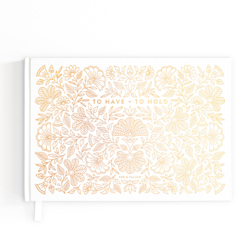 Elegant Wedding Guest Book Set - To Have + Hold Keepsake Box for Bridal Shower, Reception & Anniversary - Perfect for Preserving Memories