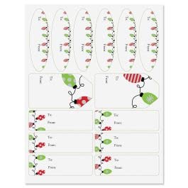 42-Piece String of Lights Gift Wrap Labels Set - 3 Sizes & Designs for Christmas, Birthday, Wedding Presents | Perfect for Holiday Gift Tags & Party Decorations