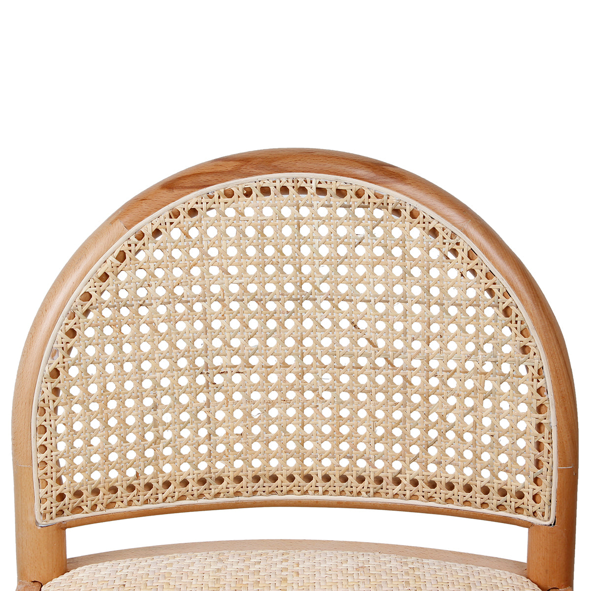 Rattan Bar Stool with Arch Back - Natural Woven Capri Style Counter Height Stool for Kitchen Island, Breakfast Nook & Outdoor Patio Seating