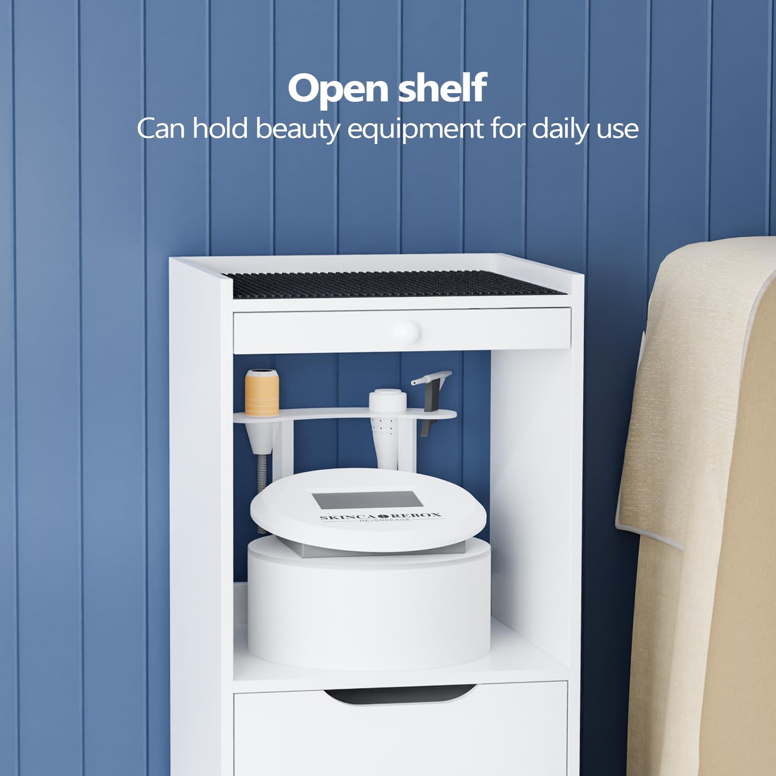 Medical Carts with Wheels - Mobile Crash Cart & Ultrasound Trolley with Non-Slip Pads | Utility Rolling Storage Organizer for Hospitals, Clinics, Dental Offices, Beauty Salons & Spas (White) | Ideal for Medical Equipment Transport & Treatment Room Organization