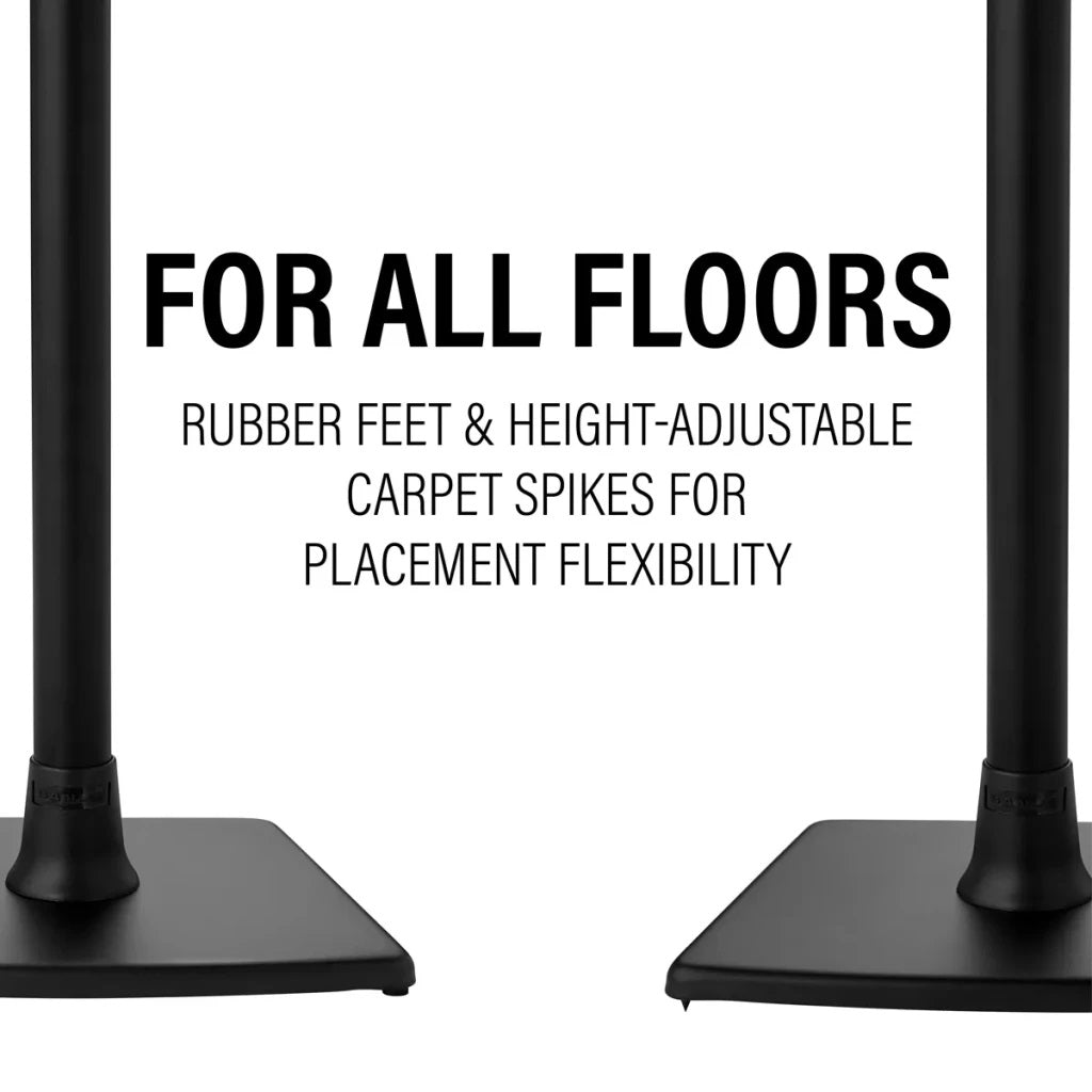 Sanus WSSE12 Premium Speaker Stands for Sonos Era 100 - Adjustable Height, Sturdy Base (Pair) - Perfect for Home Theater, Music Listening & Office Setup