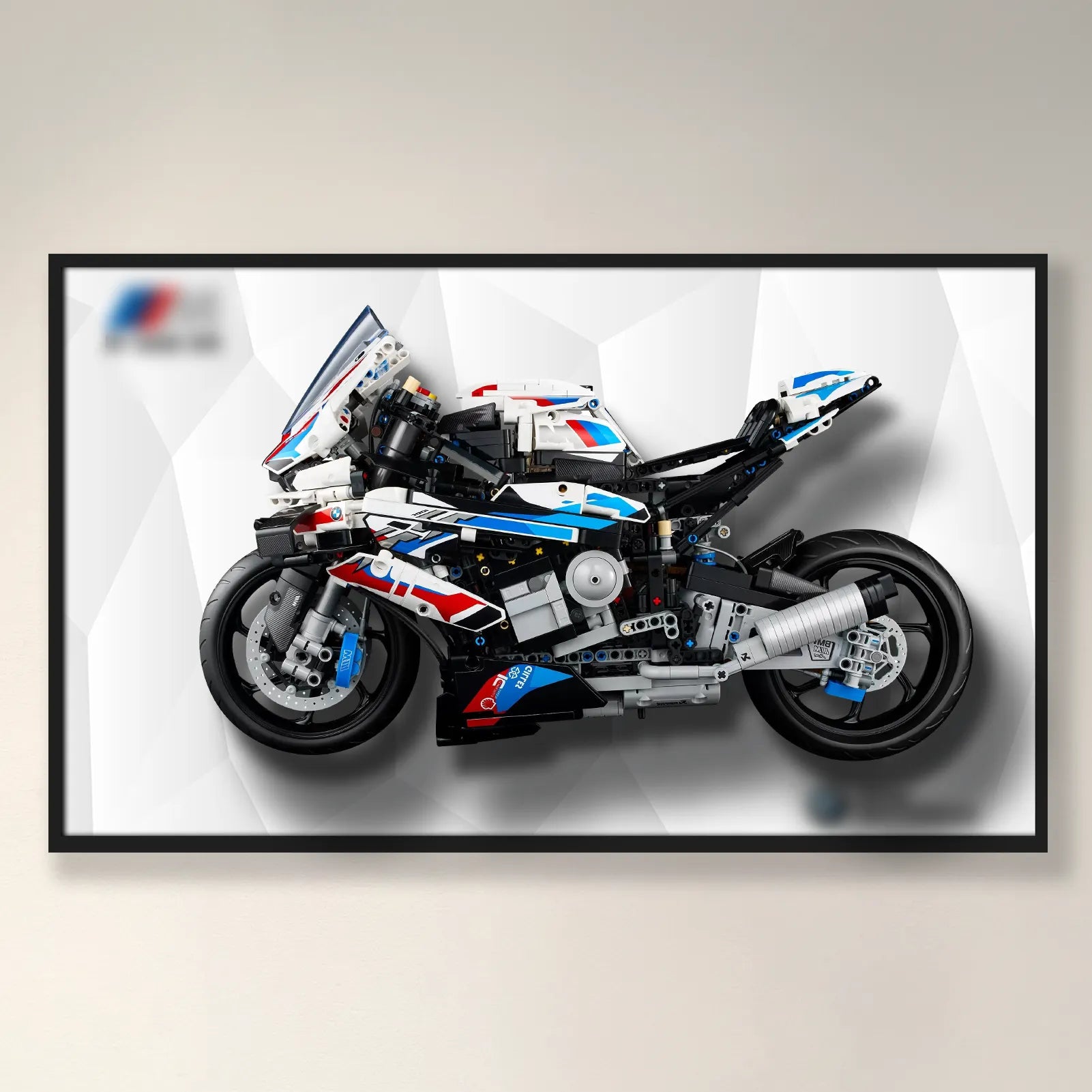 Lego 42130 Technic™ BMW M 1000 RR Motorcycle Display Wall Mount - Secure Hanging Bracket for LEGO Technic Model Showcase - Perfect for Home Office, Game Room & Collector's Display