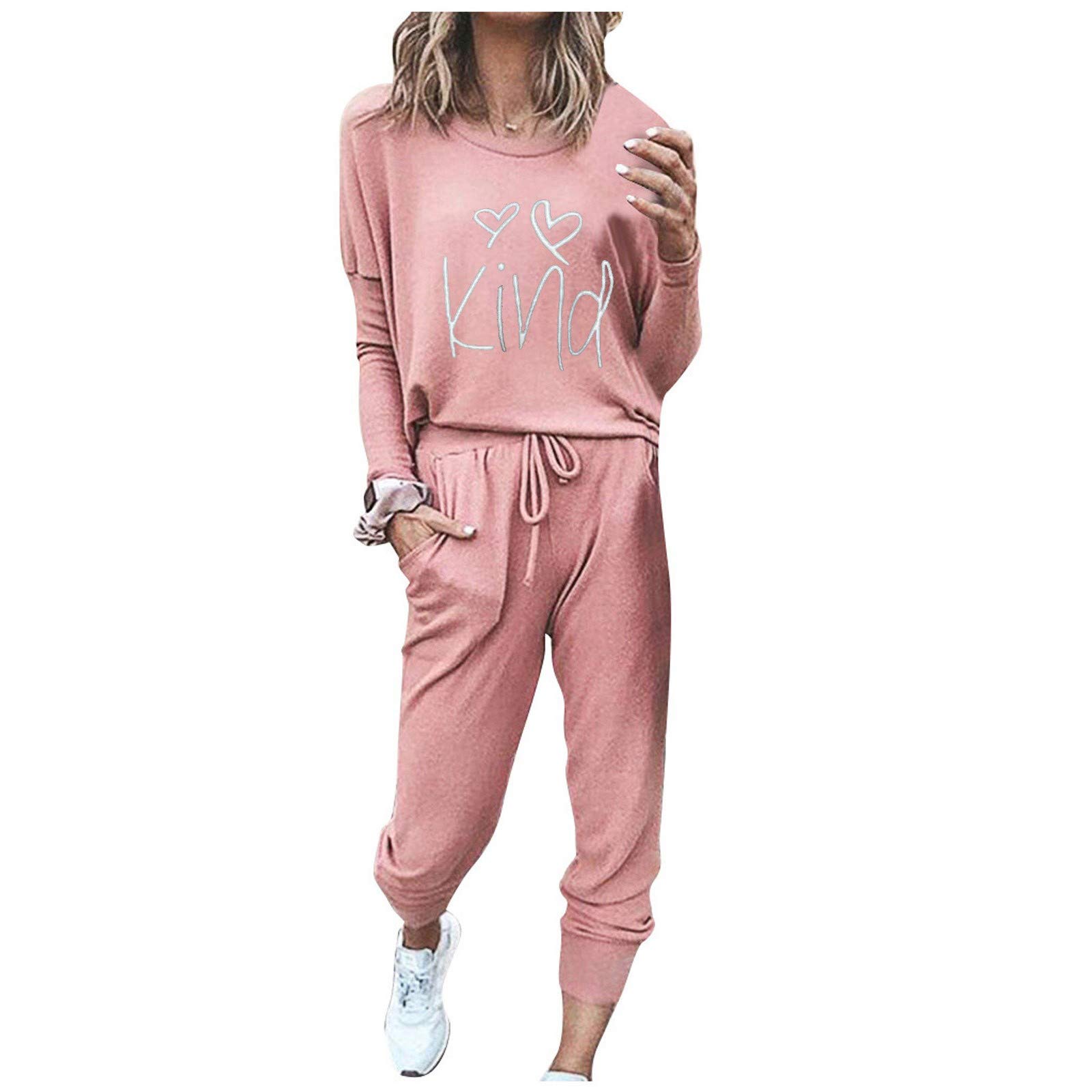 Women's 2-Piece Sweatsuit Set - Cozy Christmas Lounge Outfit & Jogging Suits | Soft Loungewear for Home, Workout & Holiday Gatherings