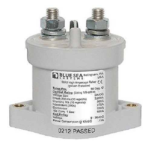 Blue Sea Systems Heavy Duty Solenoid Switch 12V/24V DC with Coil Economizer - Marine, RV, and Off-Grid Power Management Solution